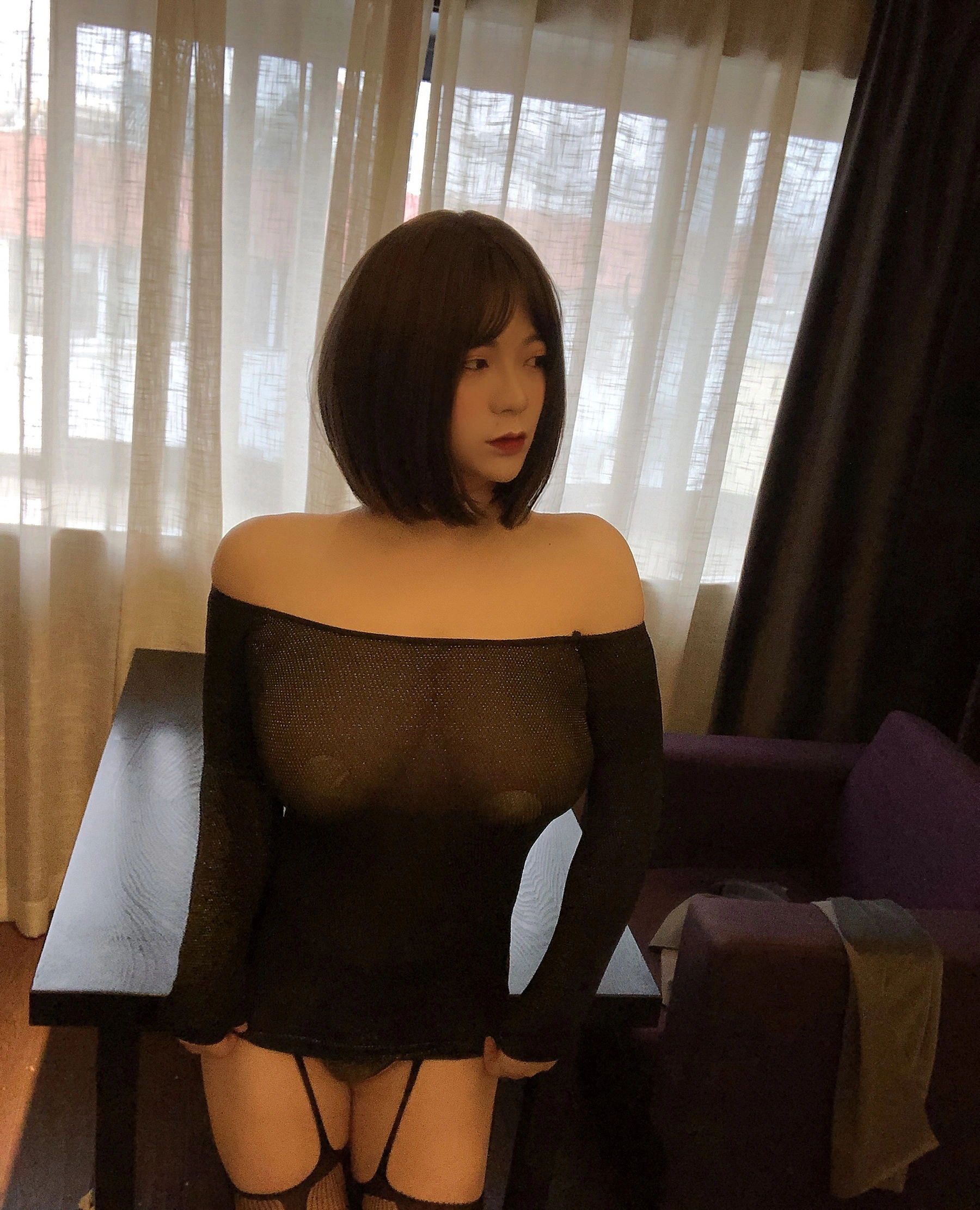 奶兔biubiu – 黑色透肉插图2