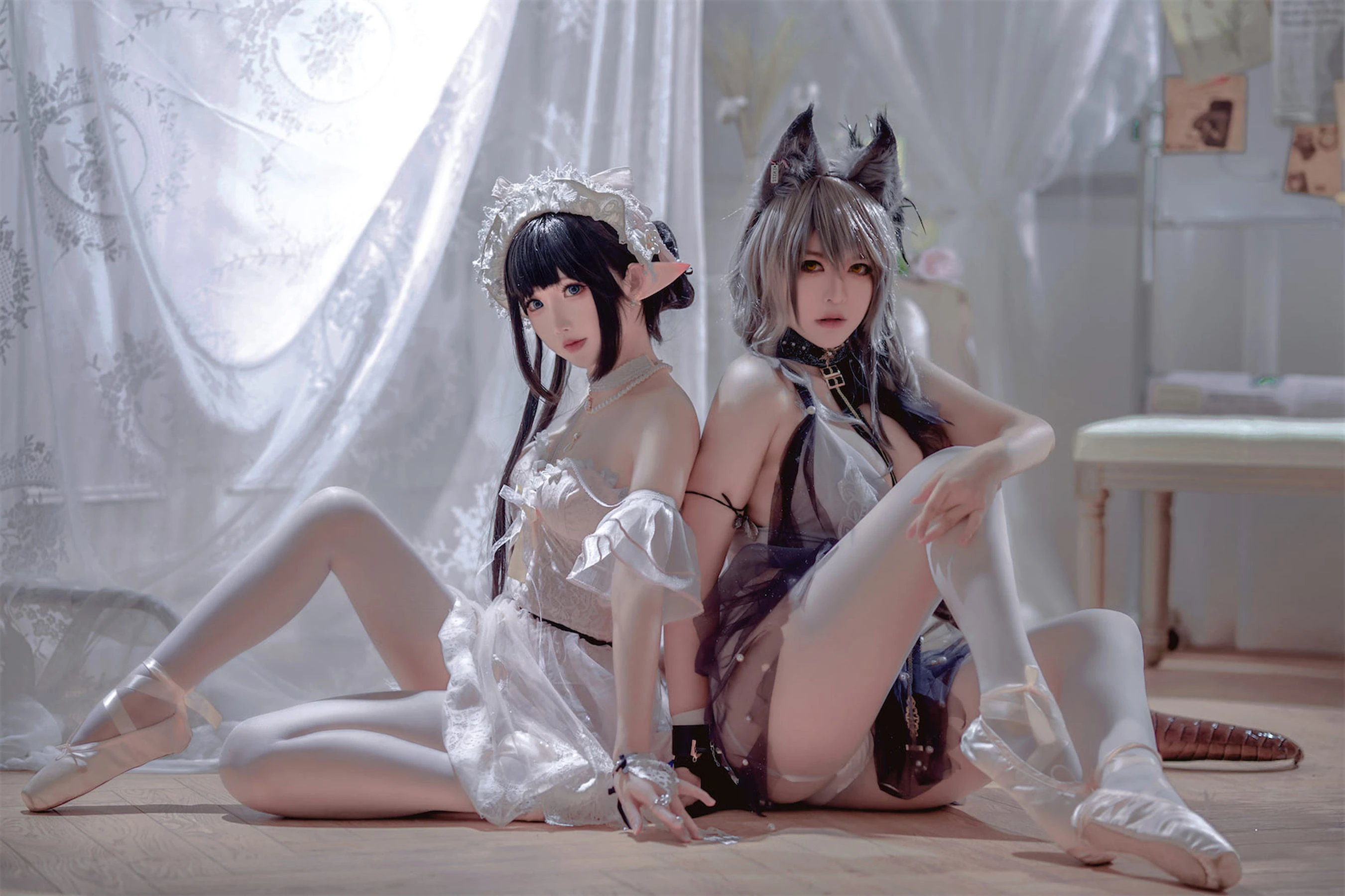 面饼仙儿&半半子 – Arknights 黑x森蚺バレエ插图1
