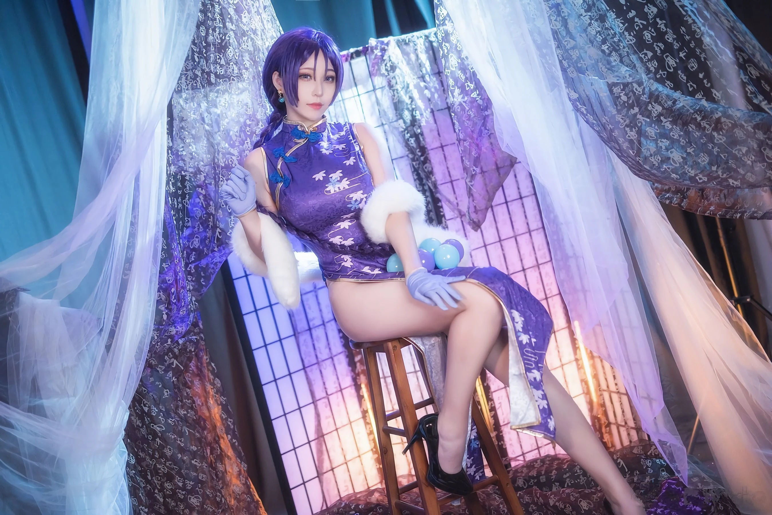 [萝莉COS] 萌妹菌烨tako – FGO奶光旗袍 [19P]插图1