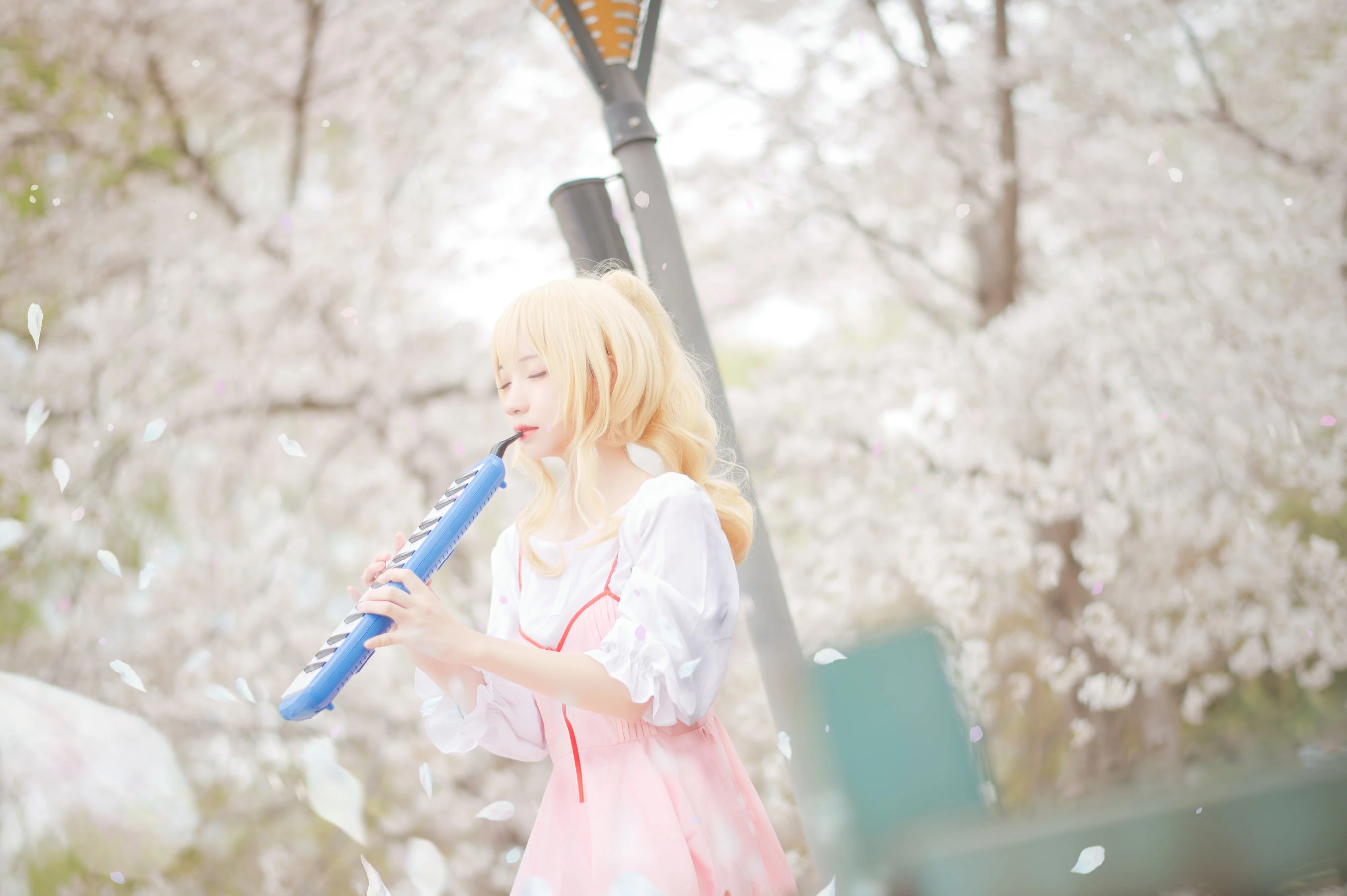 花柒Hana – 宫园熏粉裙 [9P]插图4