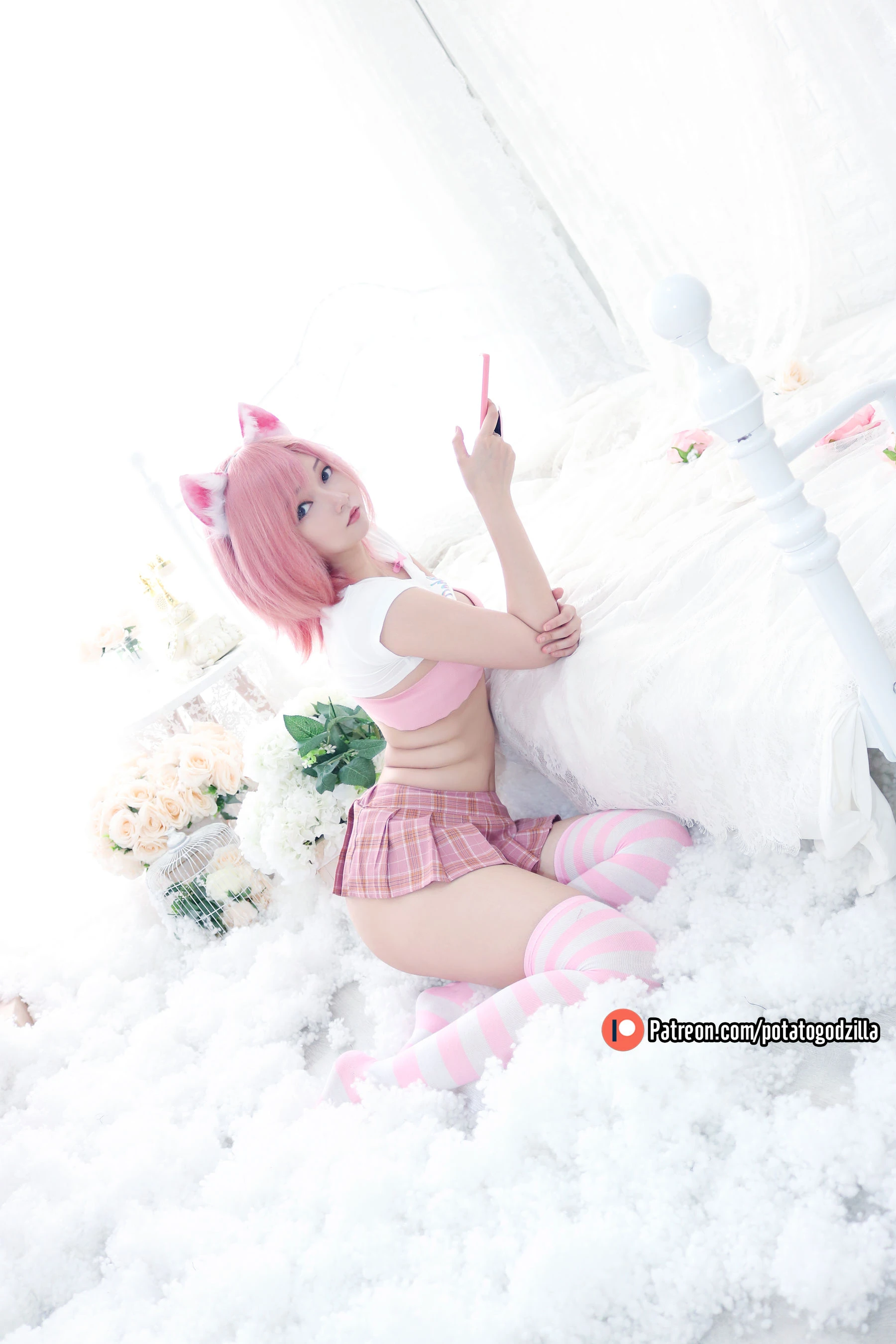 Coser小姐姐Potato Godzilla – Pink Casual [36P]插图4