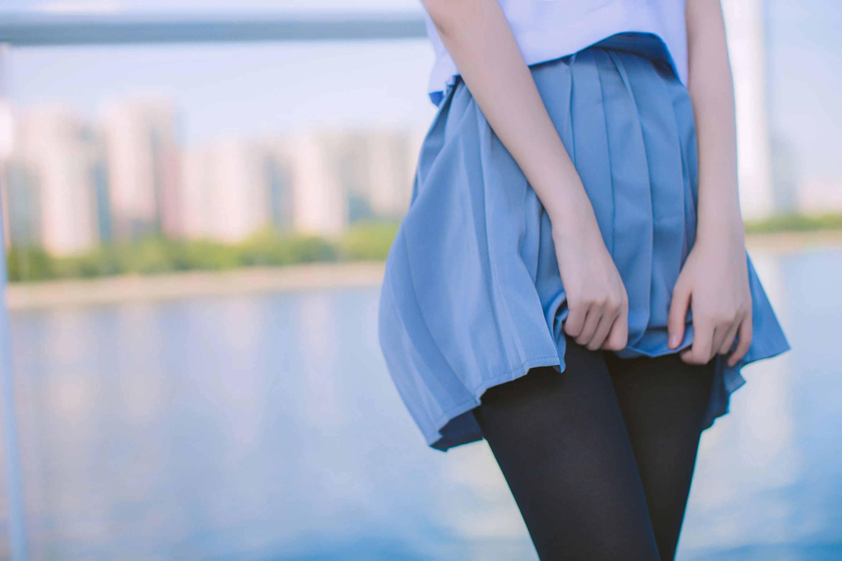 疯猫ss 海边蓝白水手服插图6