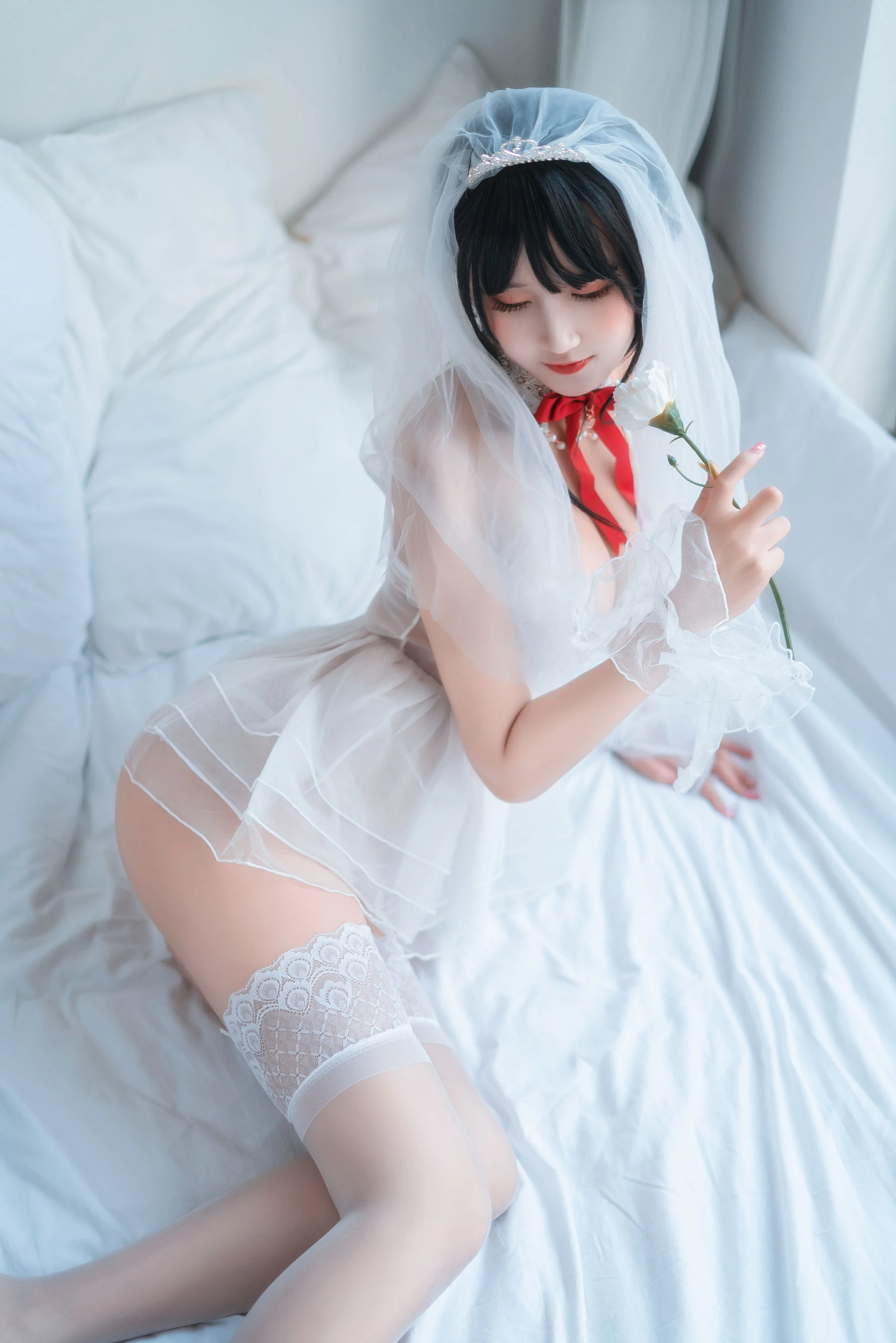 微博妹子三度_69 – 婚纱孔雀翎插图8