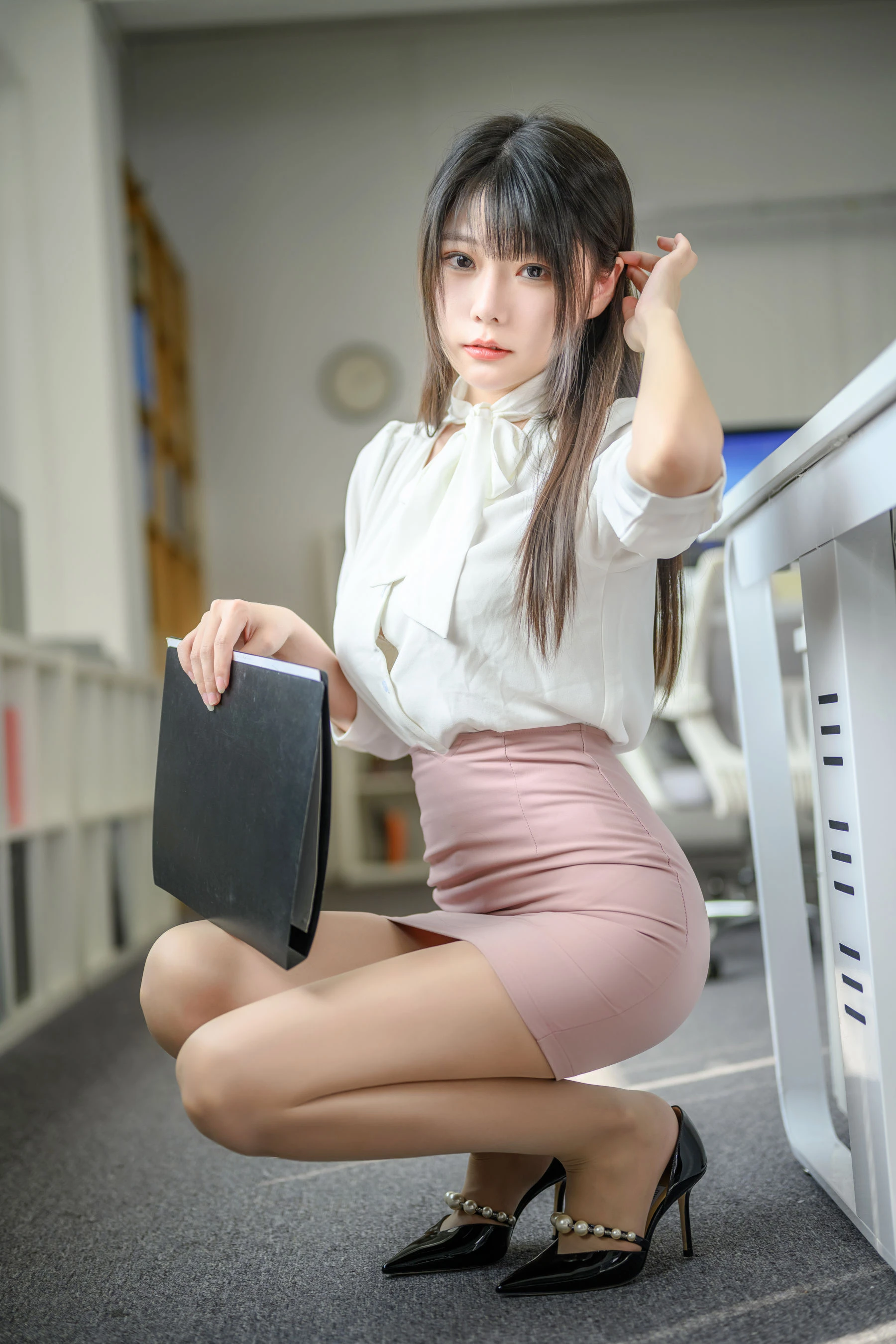 香草喵露露 – 粉白裙子 [40P]插图3