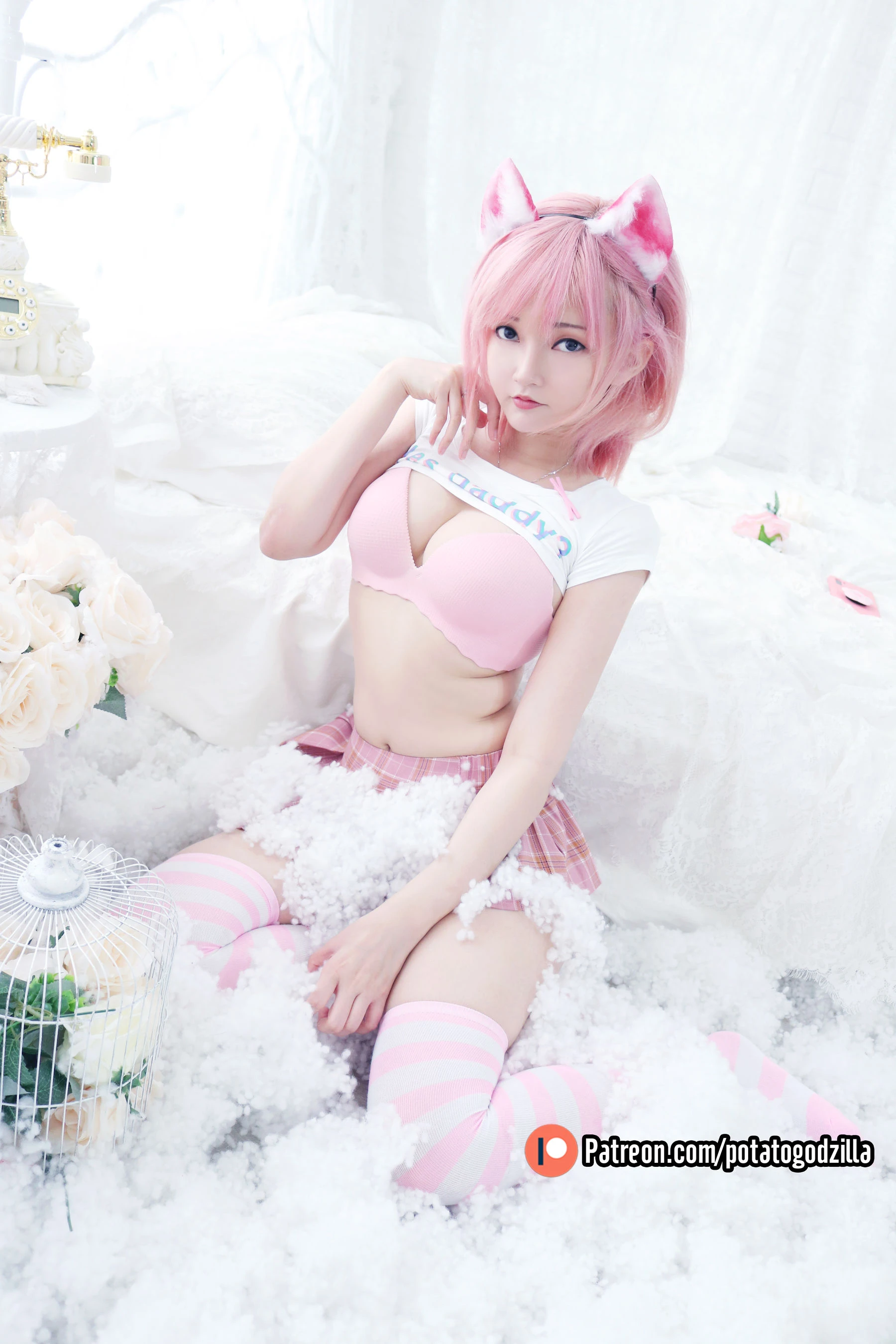 Coser小姐姐Potato Godzilla – Pink Casual [36P]插图5