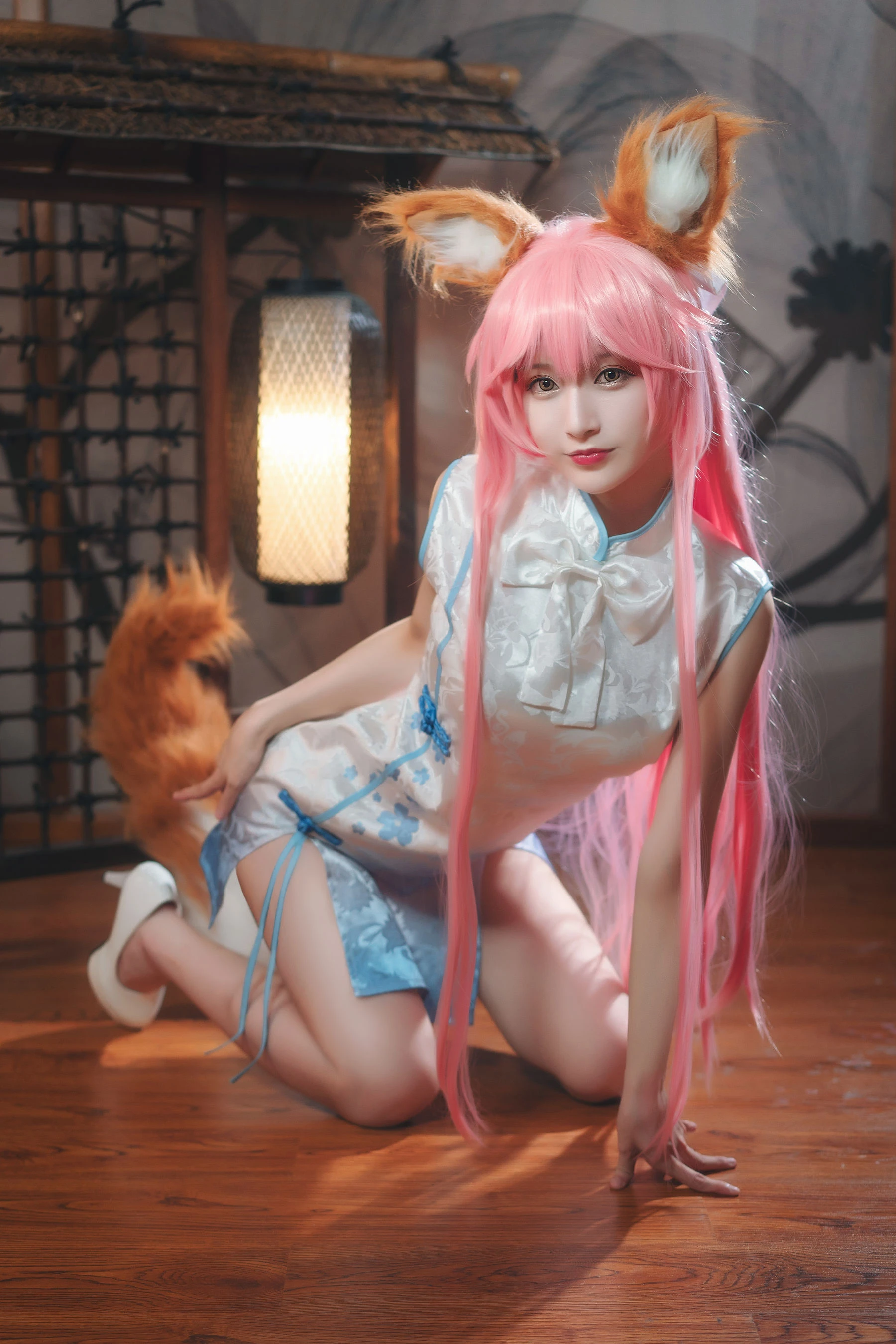 动漫博主铁板烧鬼舞w – 玉藻前 旗袍 [20P]插图1