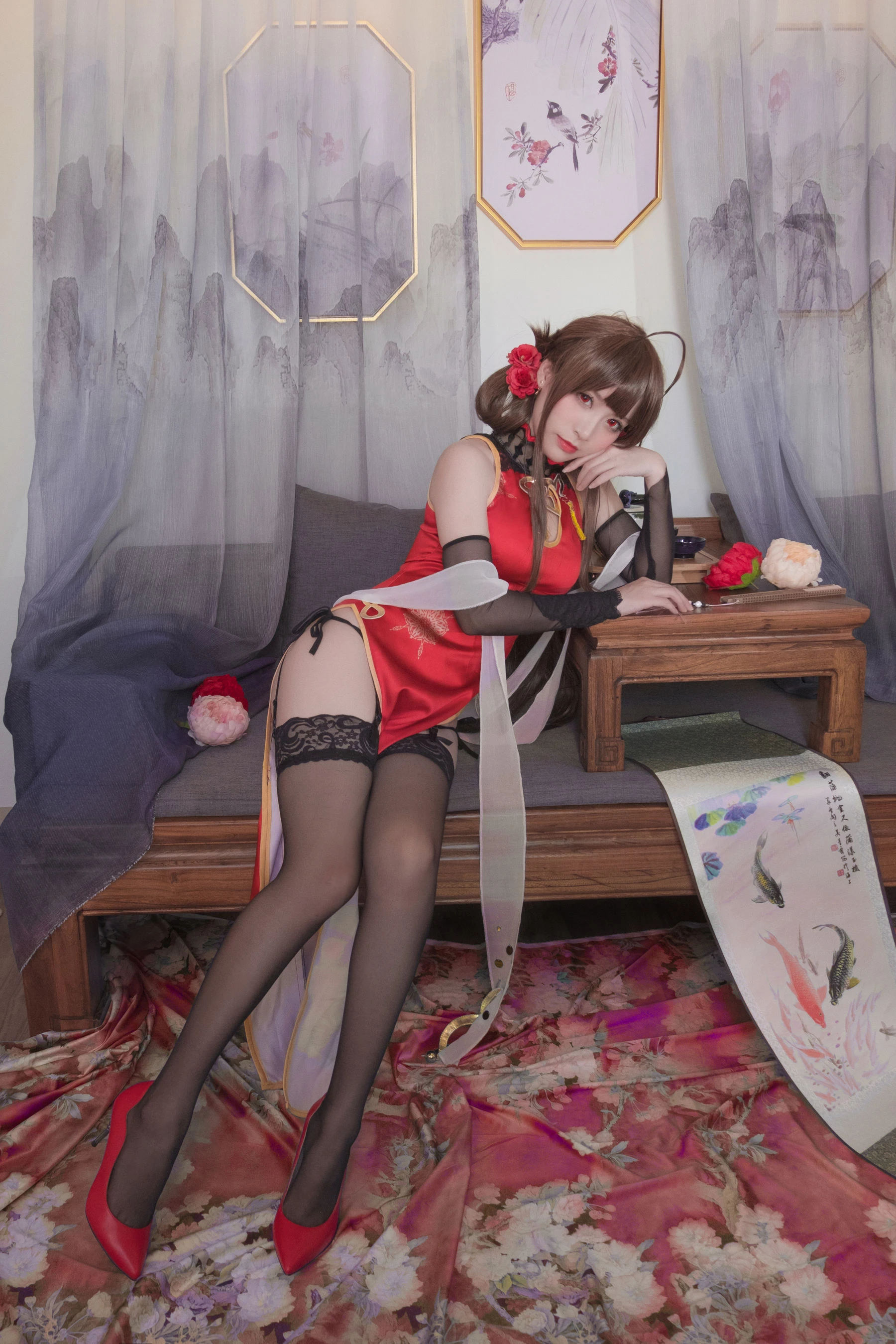 Coser星野saori – DSR-50 红牡丹插图2