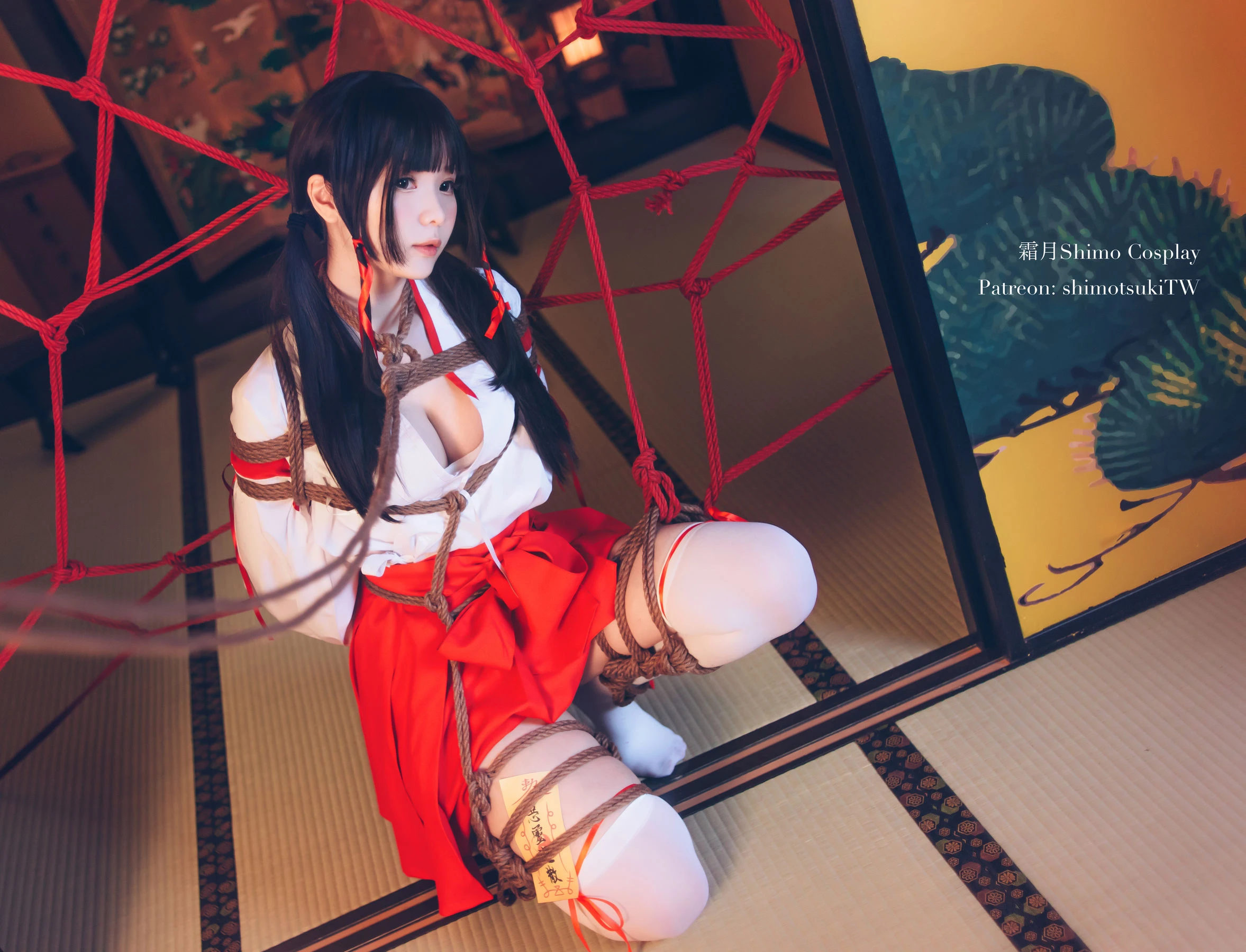 微博妹纸霜月shimo – 巫女捆绑插图5