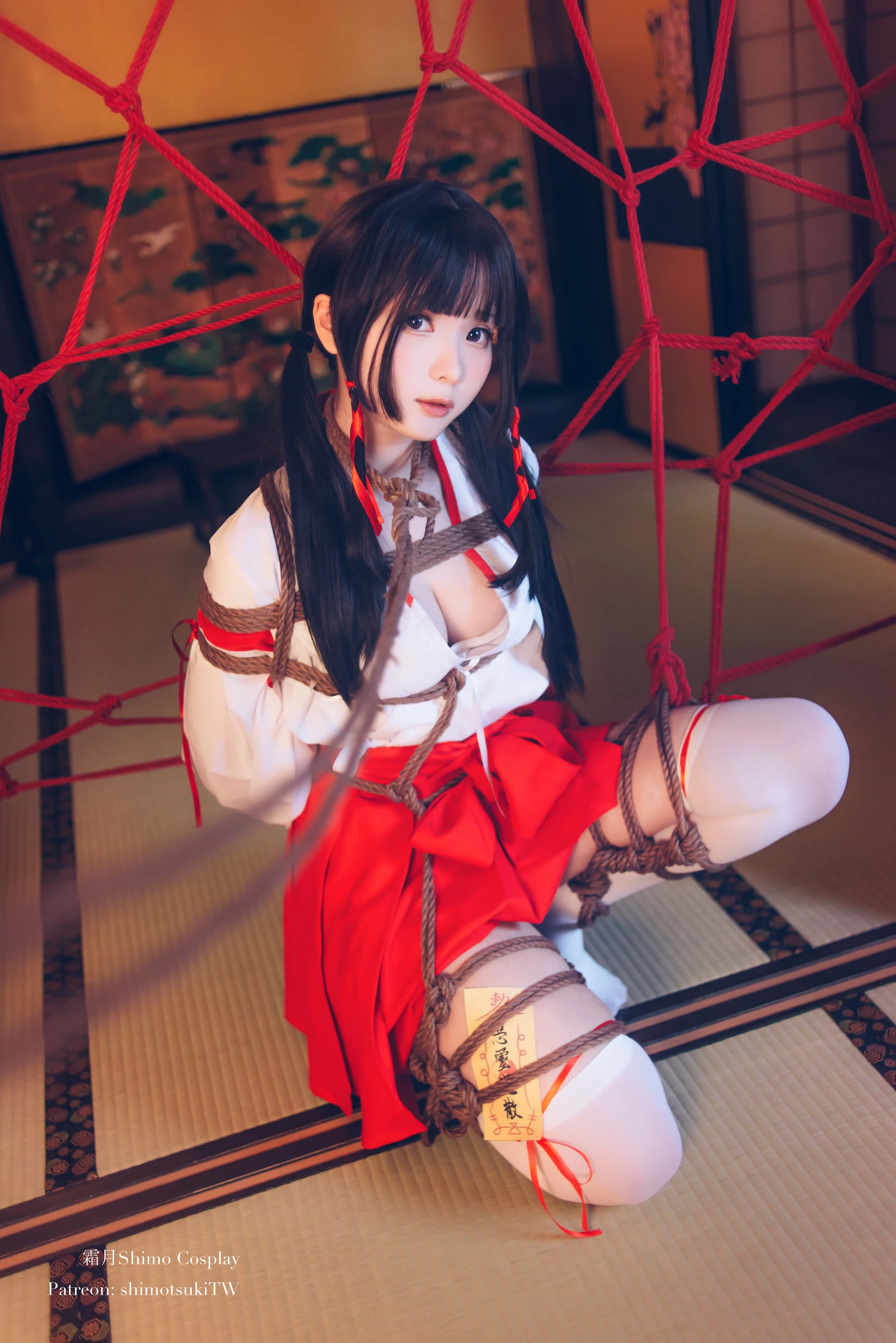 微博妹纸霜月shimo – 巫女捆绑插图4