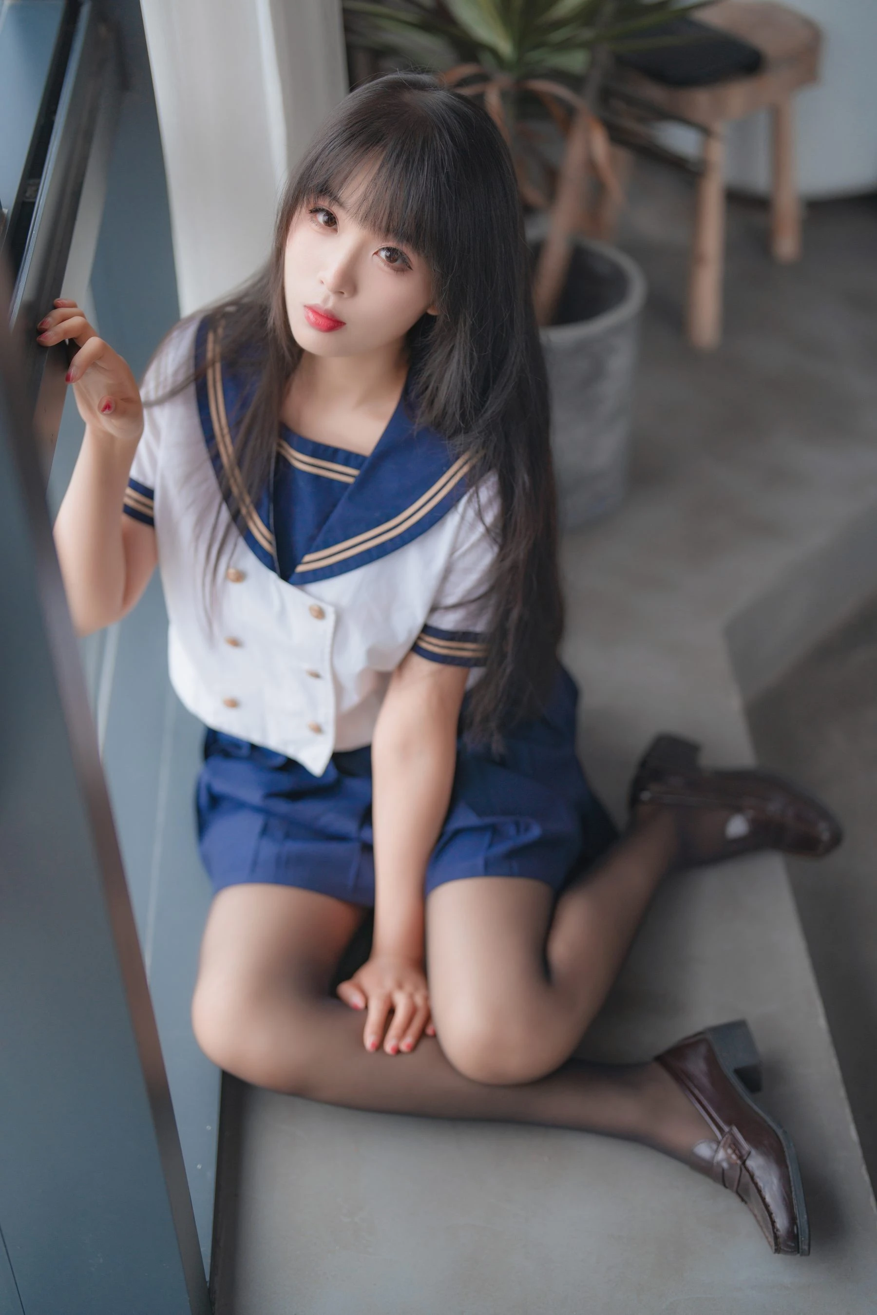 轩萧学姐 – 五月舰长 黑丝JK内衣 [32P]插图4