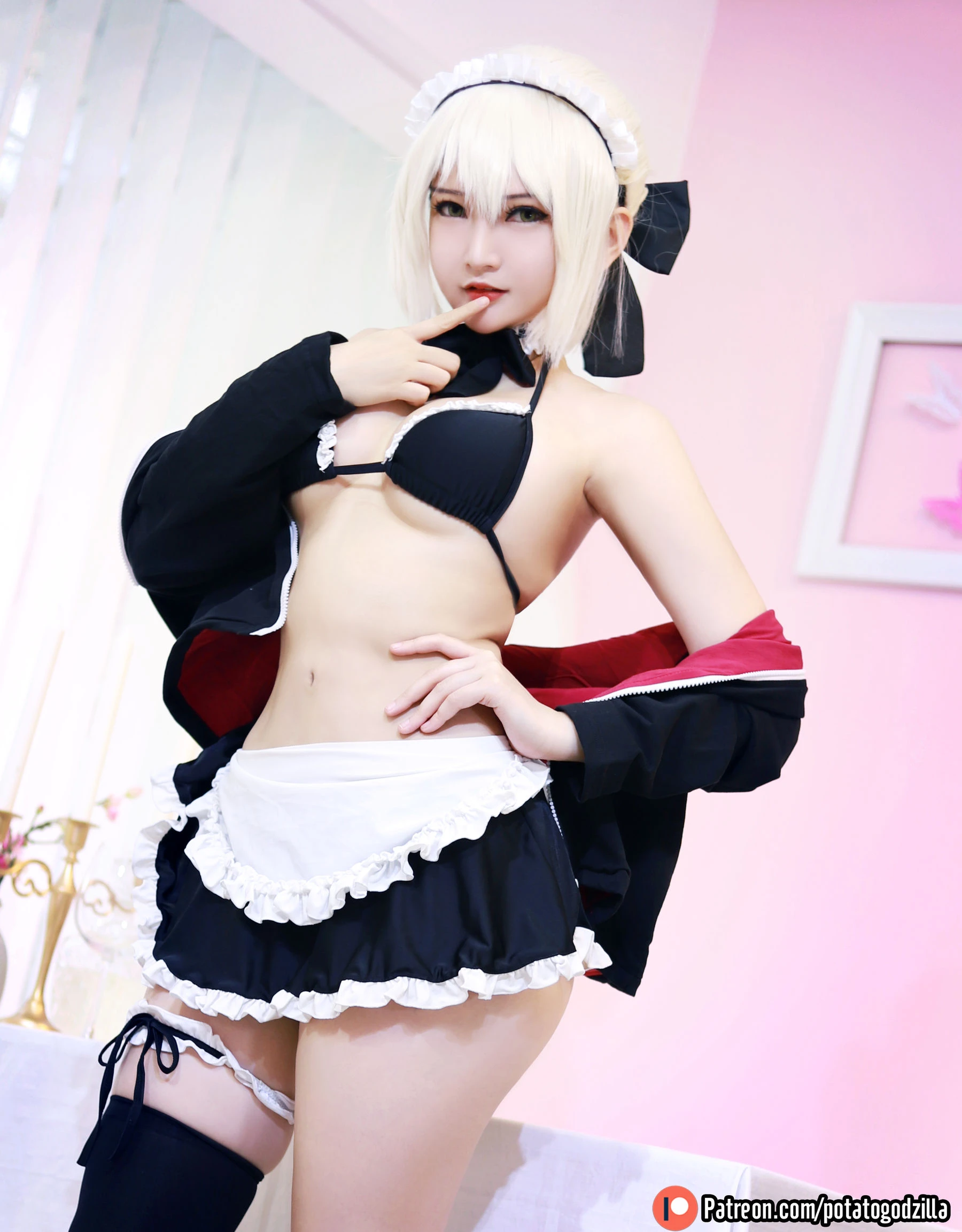 Coser小姐姐Potato Godzilla – Saber Alter Maid插图7