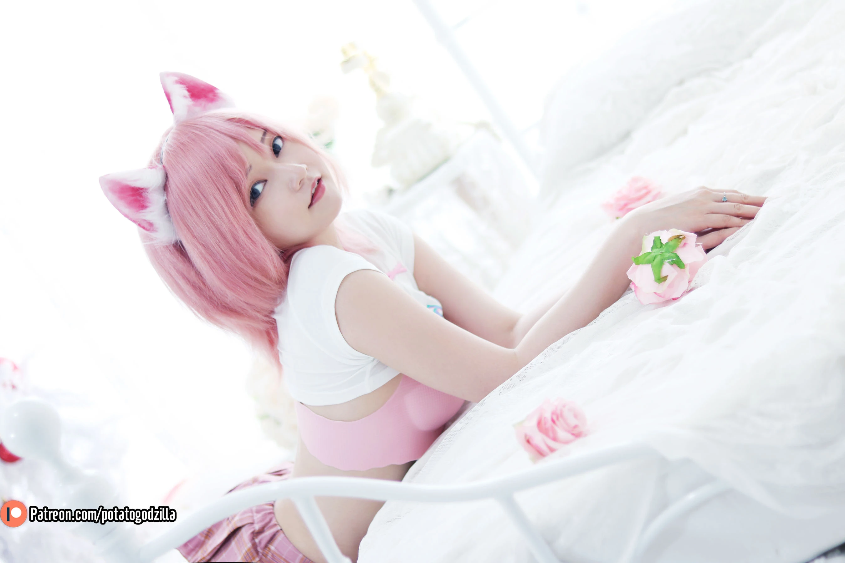 Coser小姐姐Potato Godzilla – Pink Casual [36P]插图2