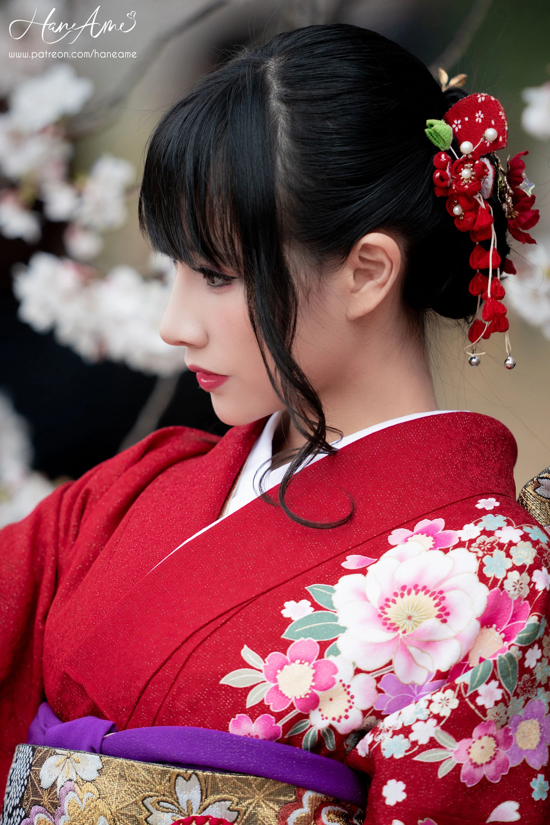 Hane Ame 雨波 – 赤紅和服高清在线欣赏-撸撸奈子