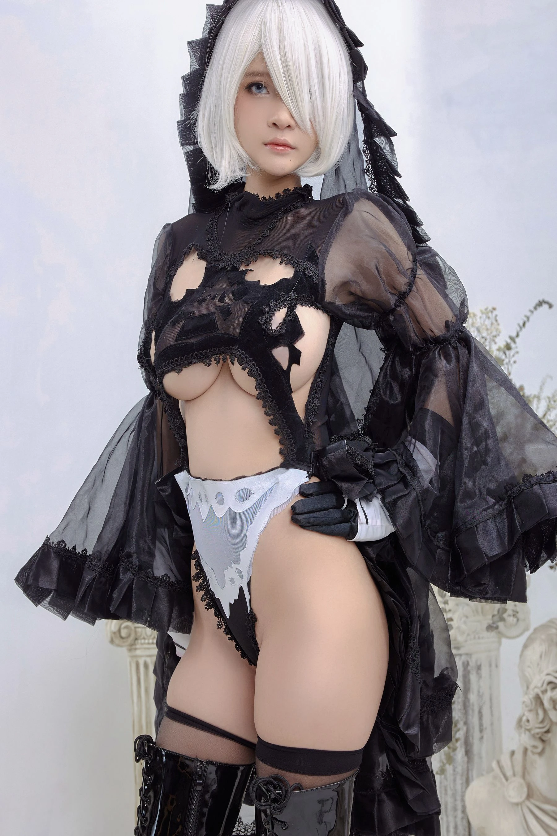 Azami福利 – 2B Black Dress [20P]插图5