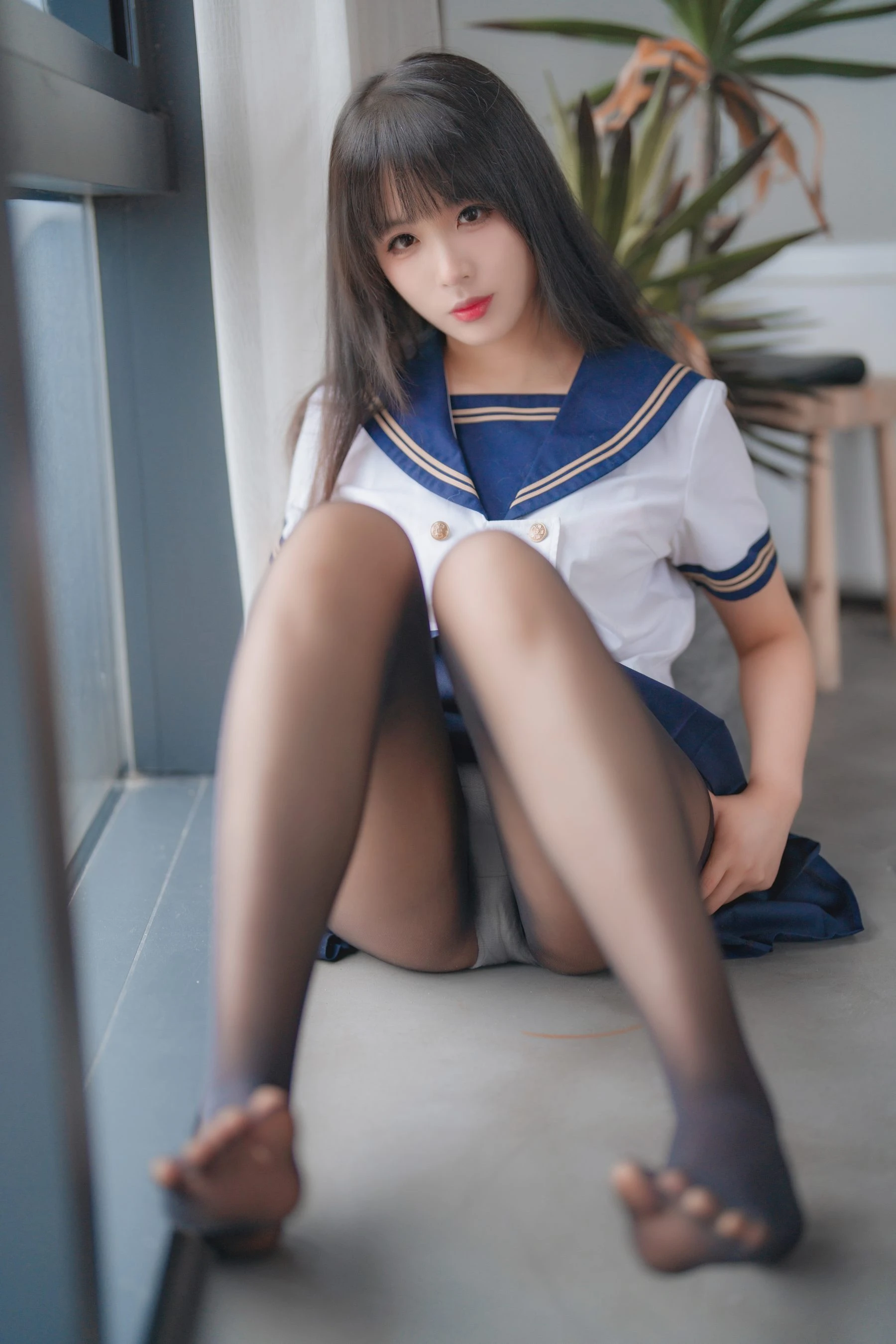 轩萧学姐 – 五月舰长 黑丝JK内衣 [32P]插图3