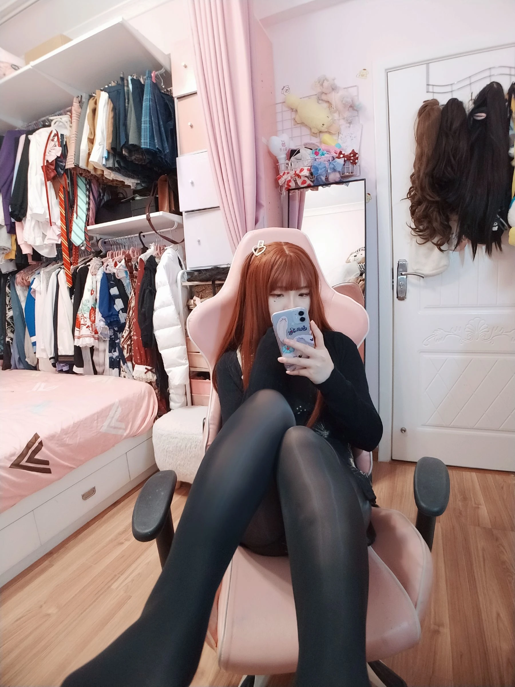 二次元美女古川kagura – 亮丝黑旗袍插图6