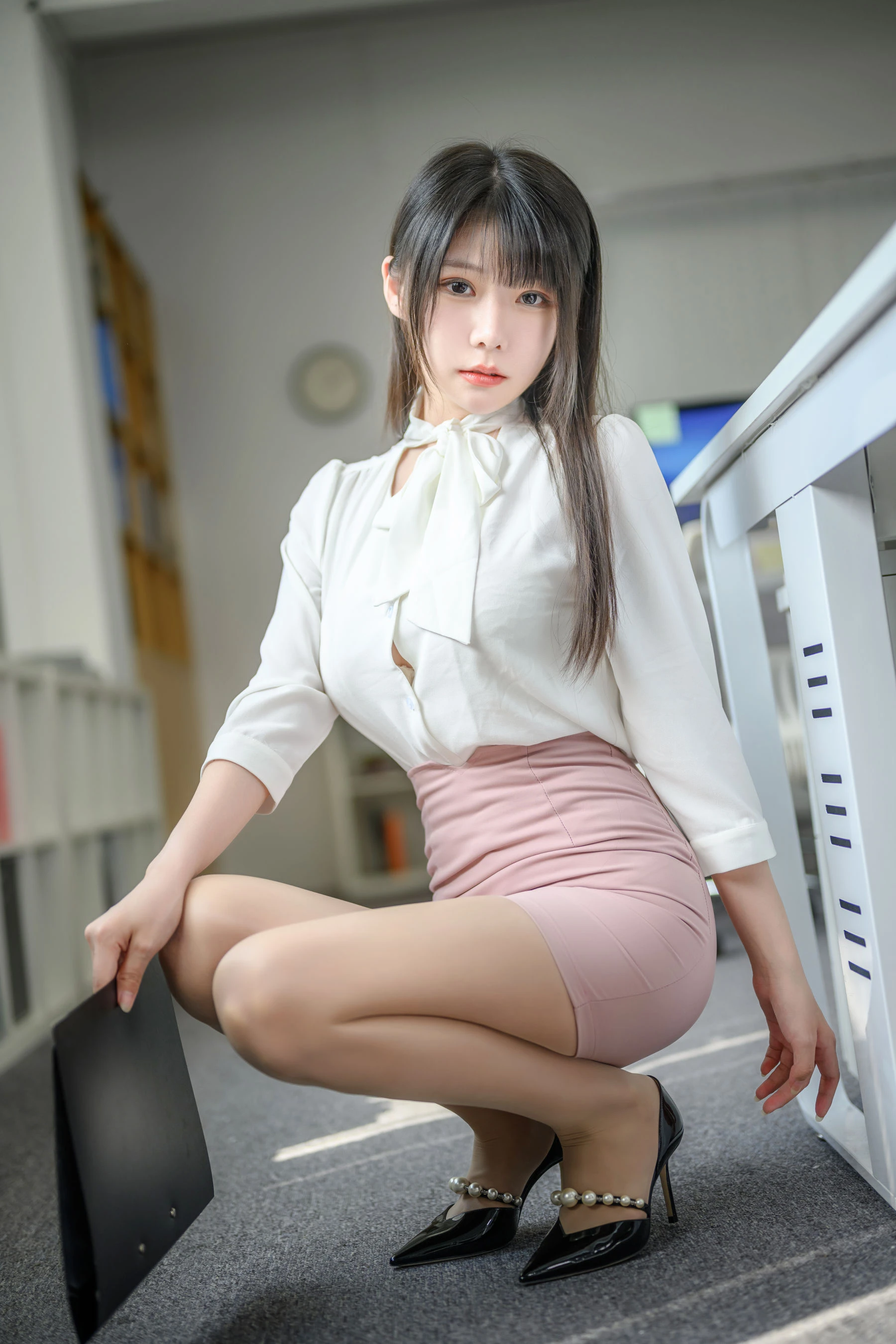 香草喵露露 – 粉白裙子 [40P]插图2