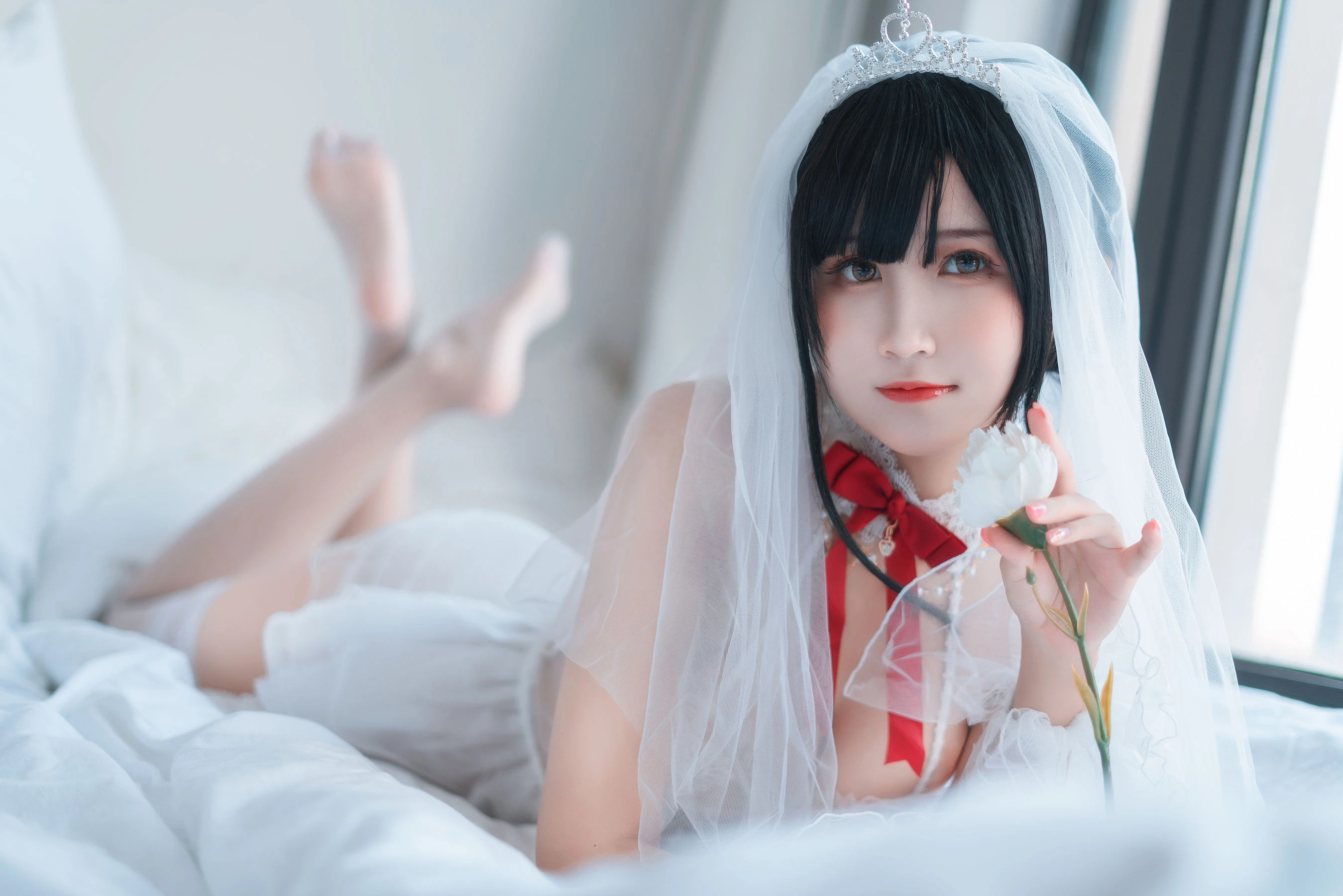 微博妹子三度_69 – 婚纱孔雀翎插图6