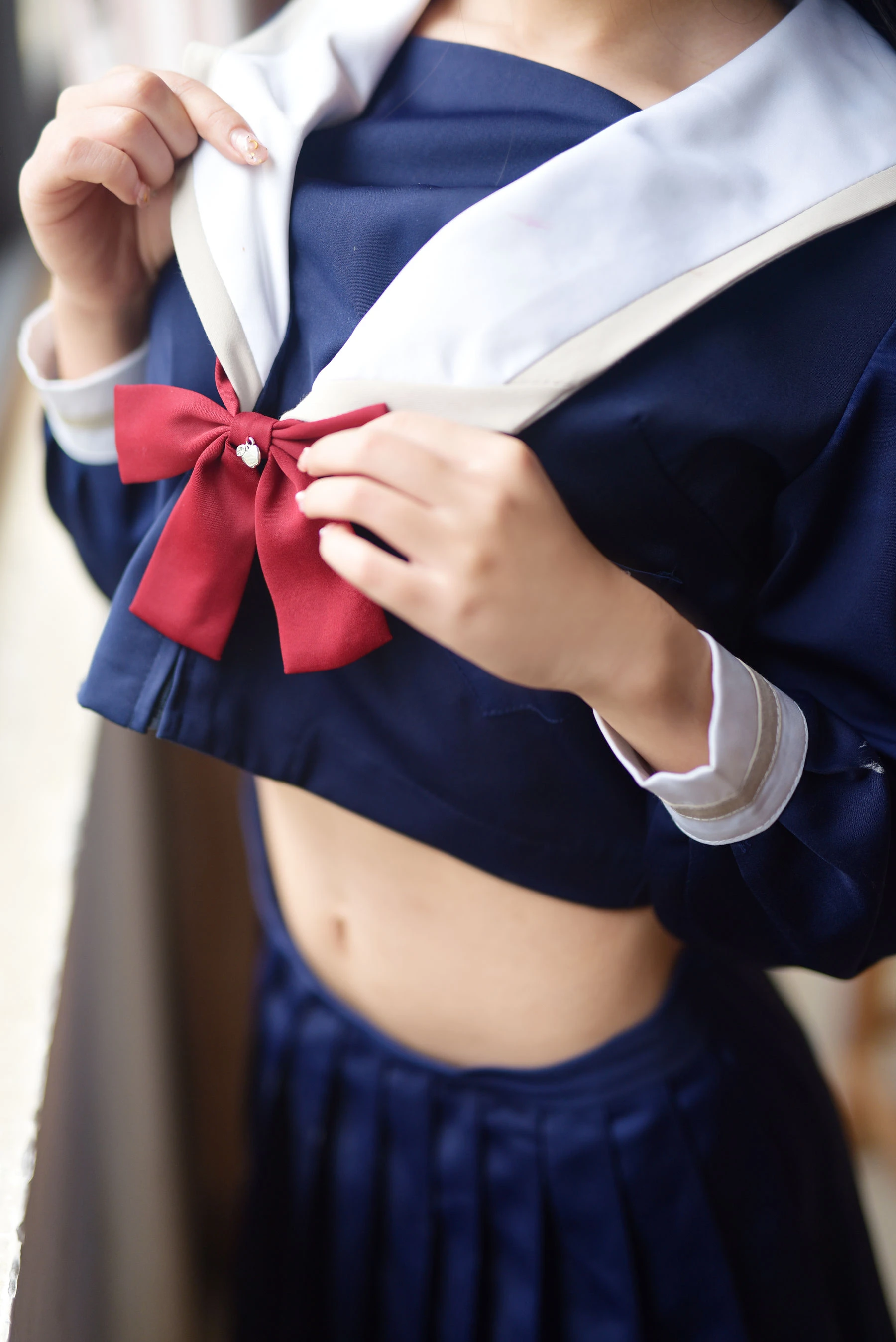 动漫博主九曲Jean JK露脐制服插图8