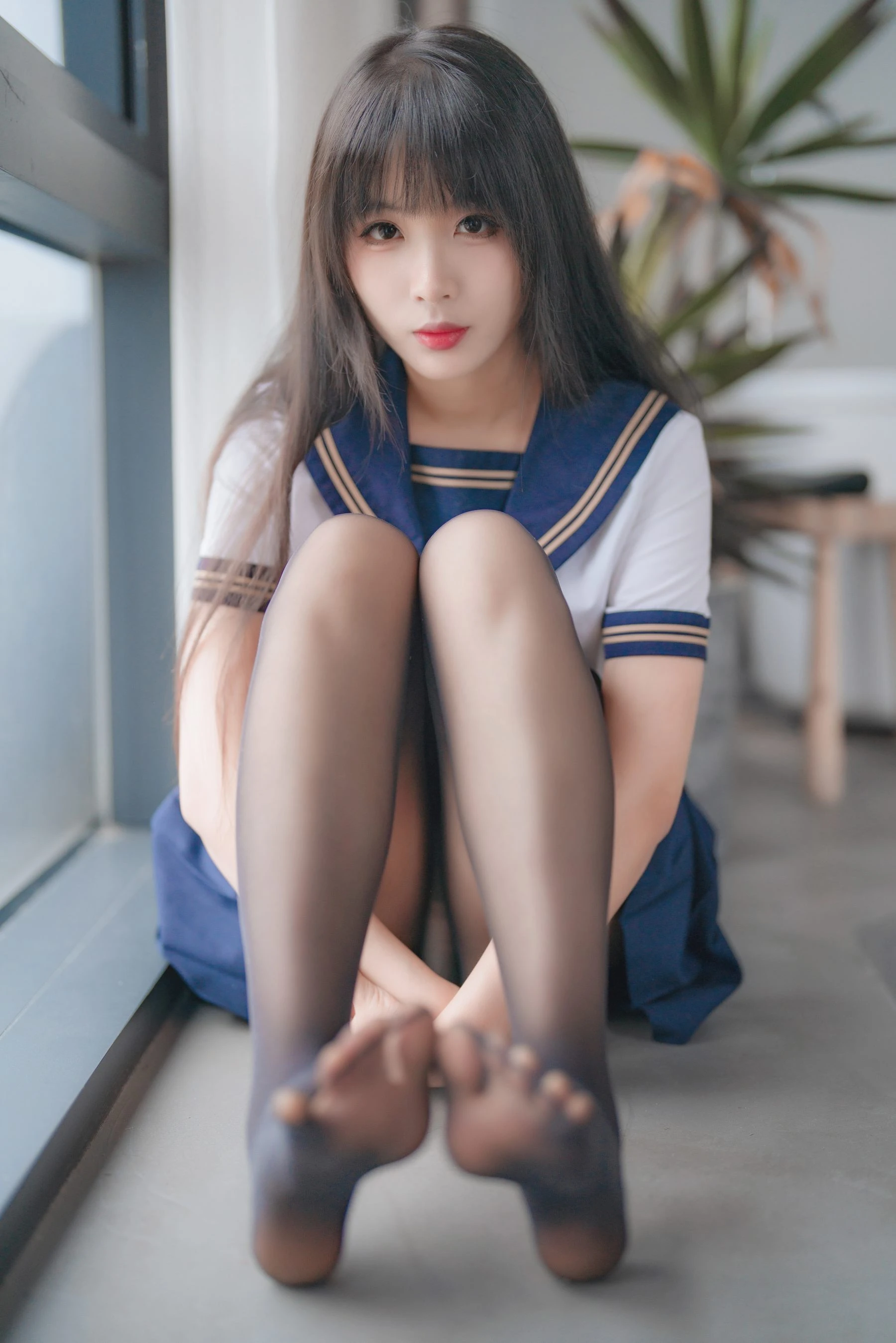 轩萧学姐 – 五月舰长 黑丝JK内衣 [32P]插图2