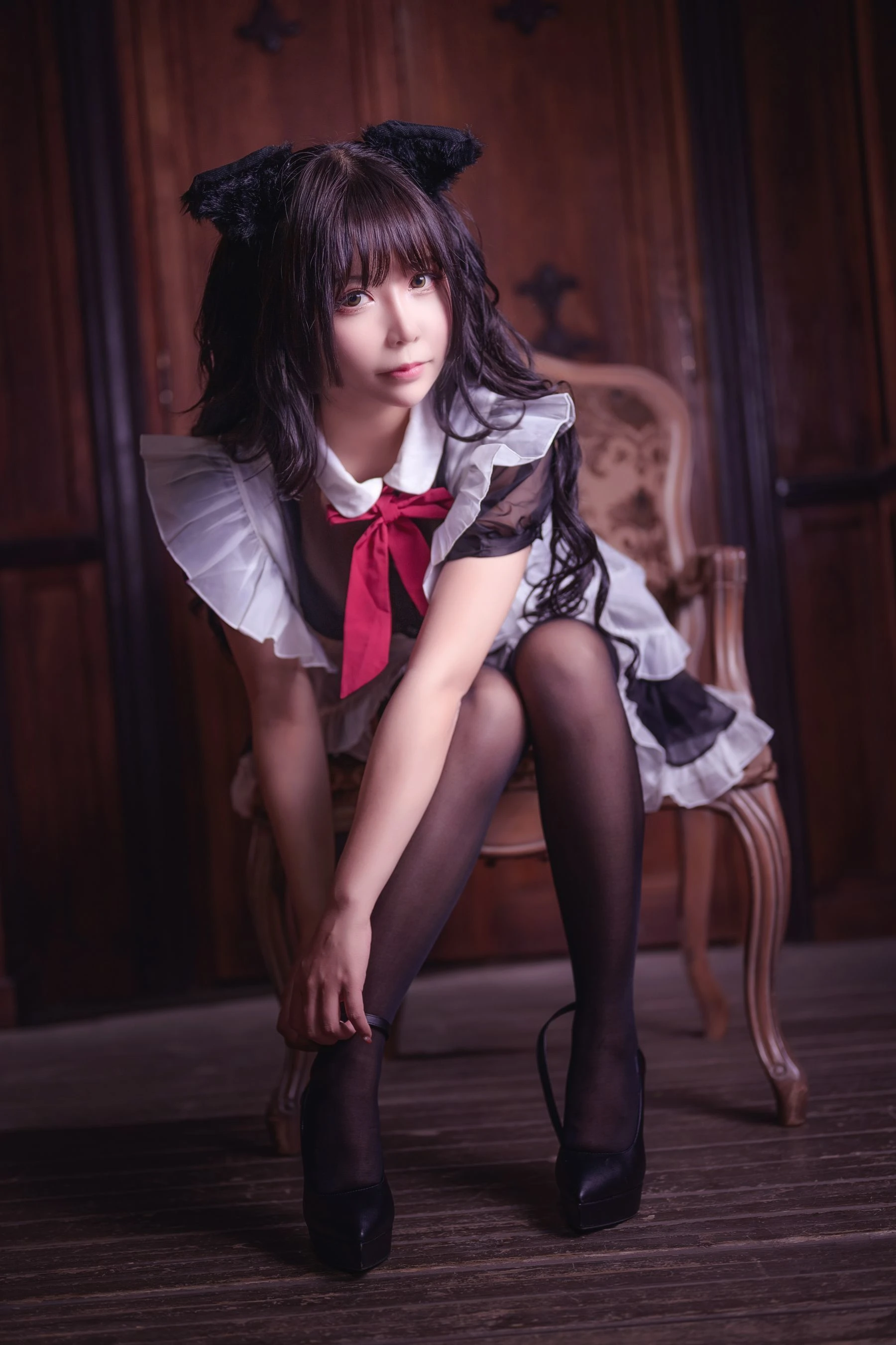 二次元妹子抱走莫子aa 黑丝猫咪小女仆 [44P]插图3