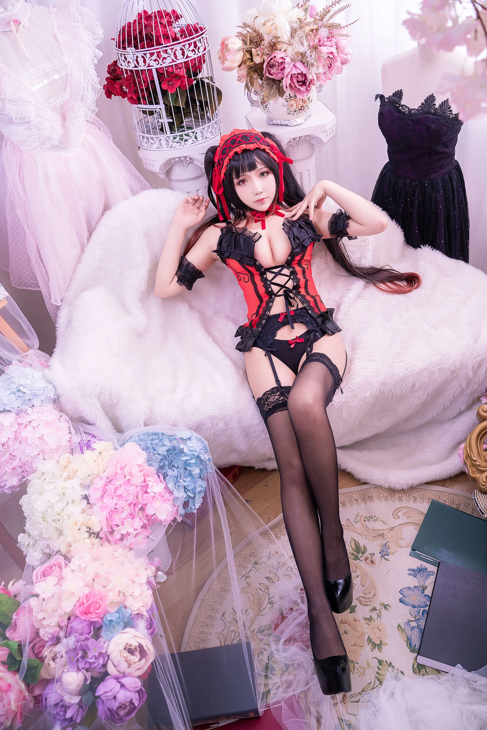 [萝莉COS] 二次元妹子抱走莫子aa – 狂三 黑色蕾丝 [38P]插图2