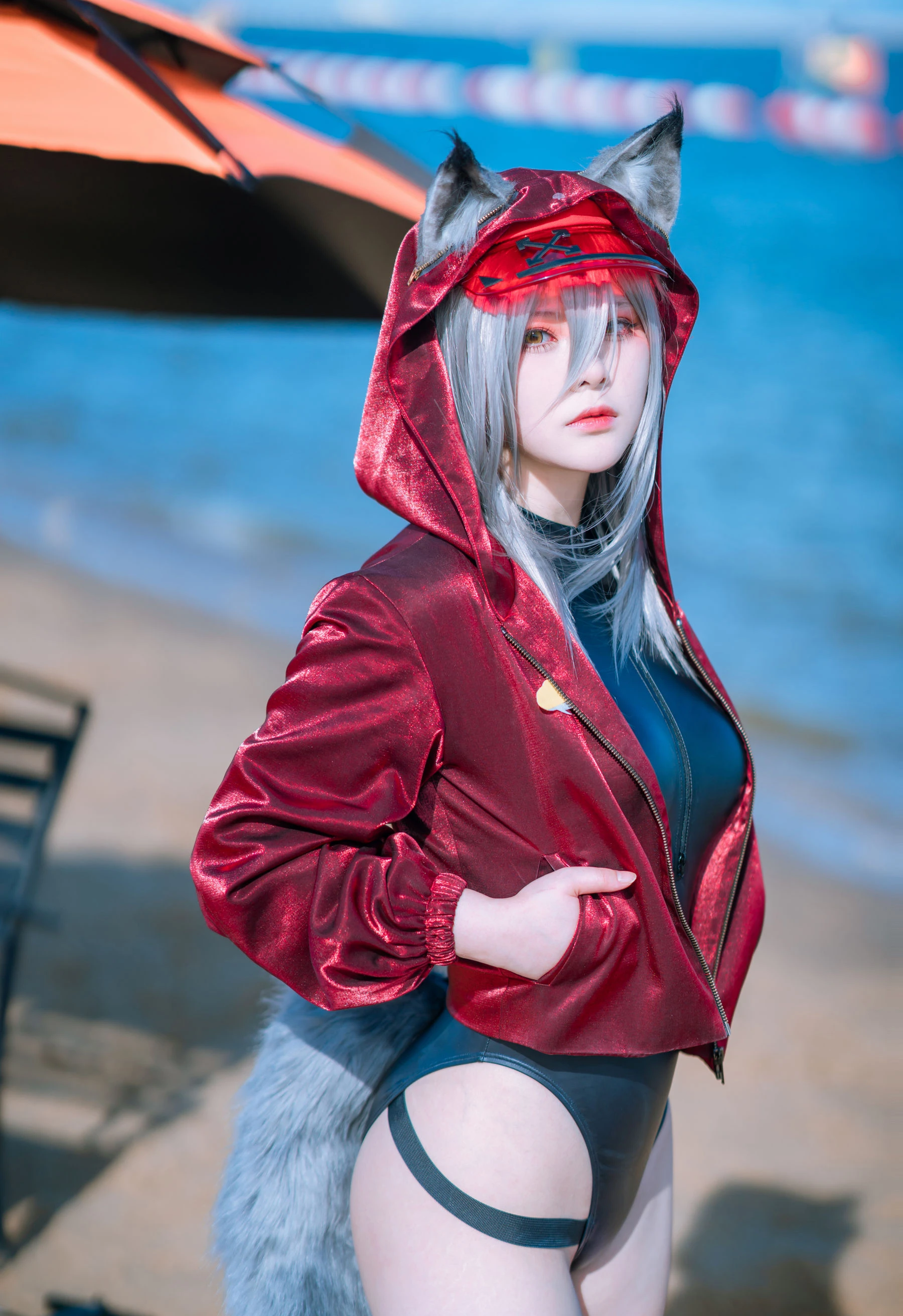 动漫博主w百合欧皇子w – 明日方舟 轻风 LB01 红 [12P]插图5