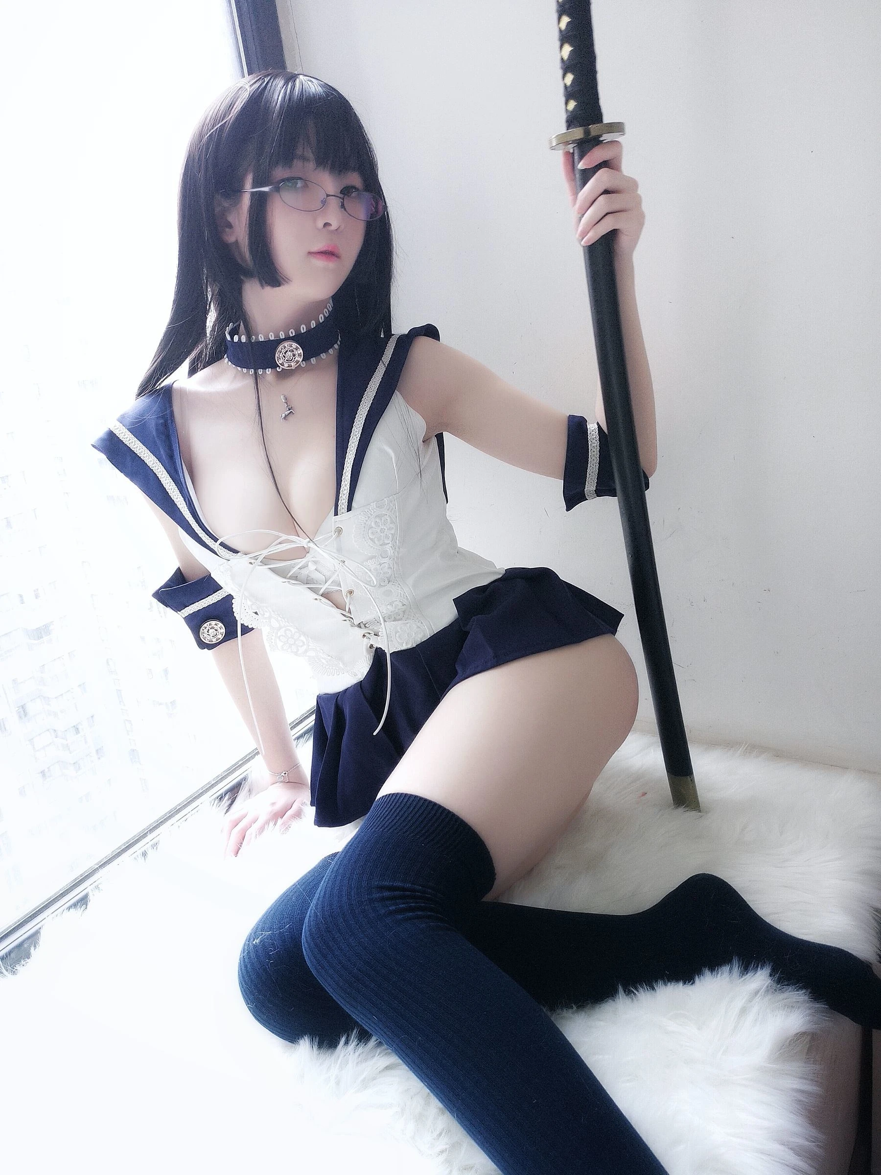 [萝莉COS] 一小央泽 – 武士刀与水手服 [20P]插图4
