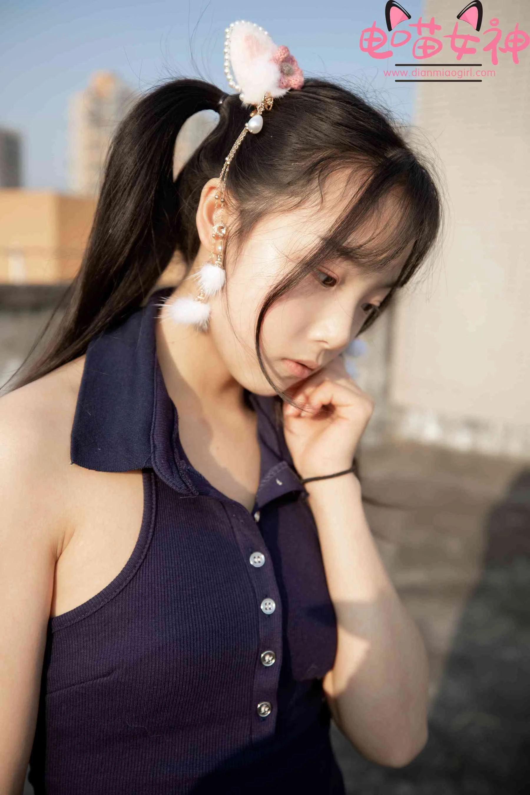 电喵女神 – 灵唯 天台 [77P]插图2