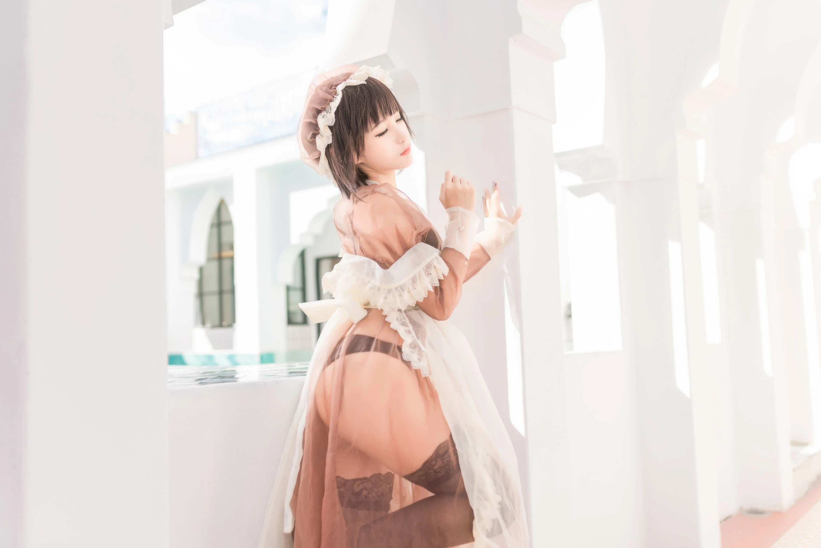 动漫博主蠢沫沫 – 纱-室外女仆 [40P]插图1