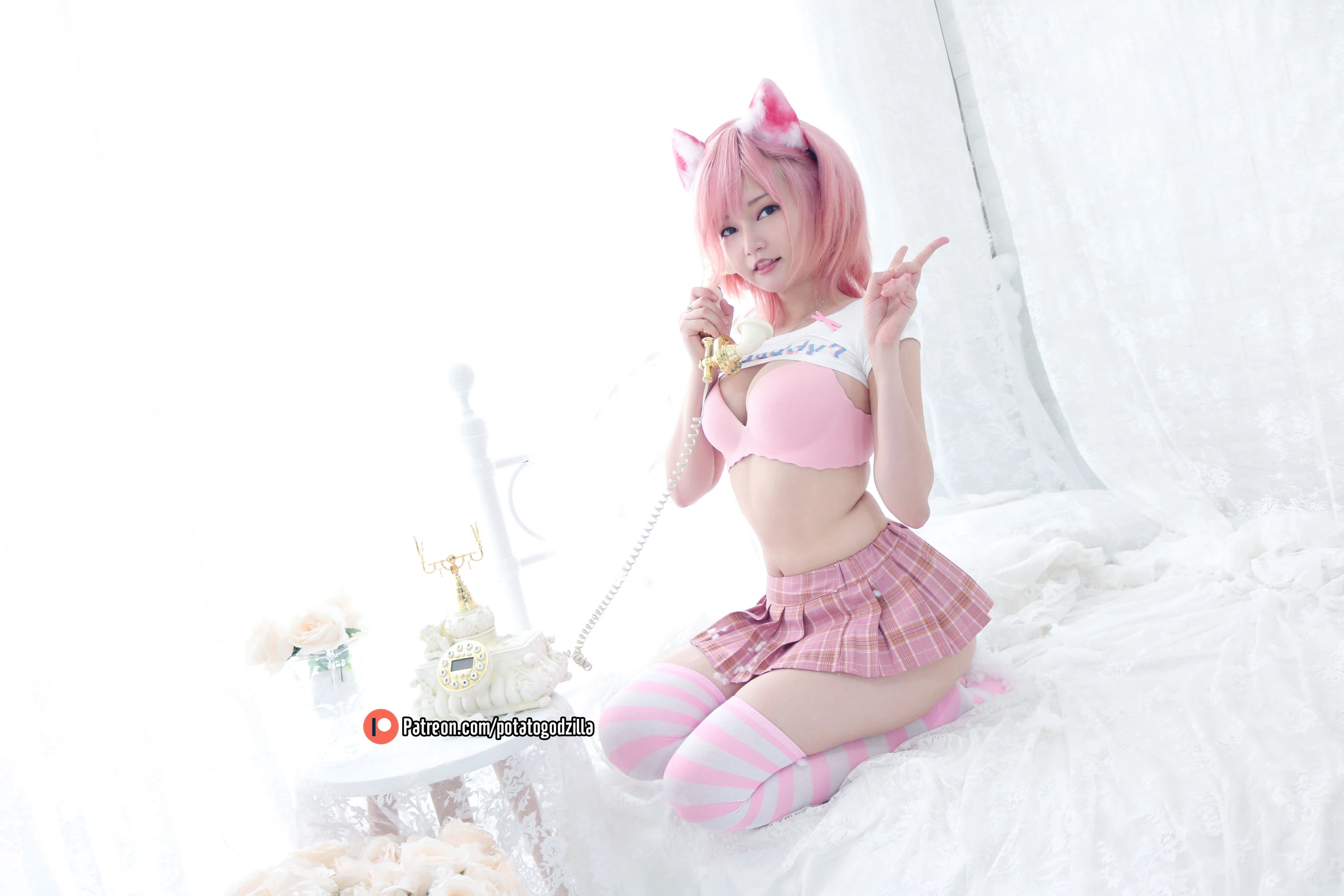 Coser小姐姐Potato Godzilla – Pink Casual [36P]插图6