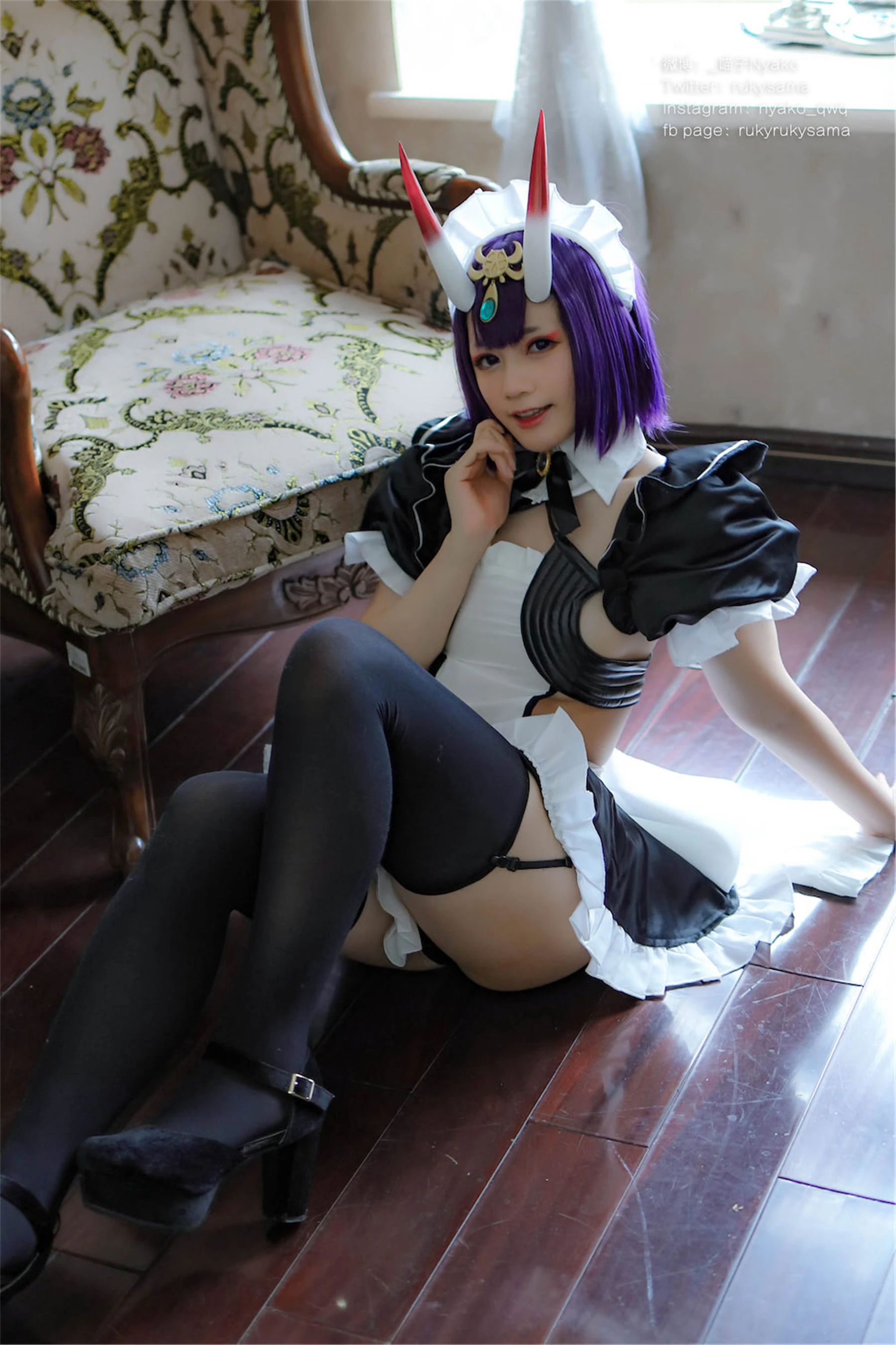 萌妹子Nyako喵子 – 酒吞童子女仆插图1