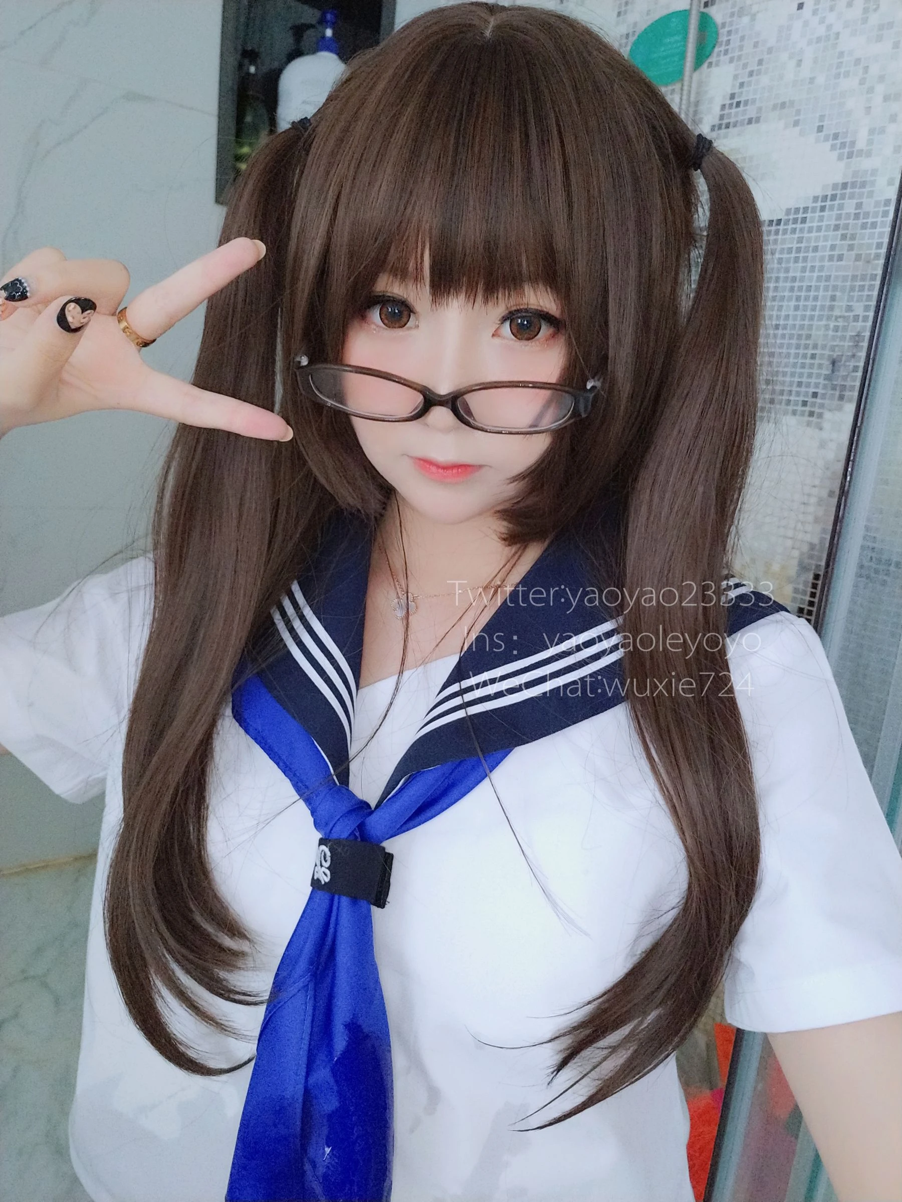 [萝莉COS] 摇摇乐yoyo – 蓝色jk [37P]插图1