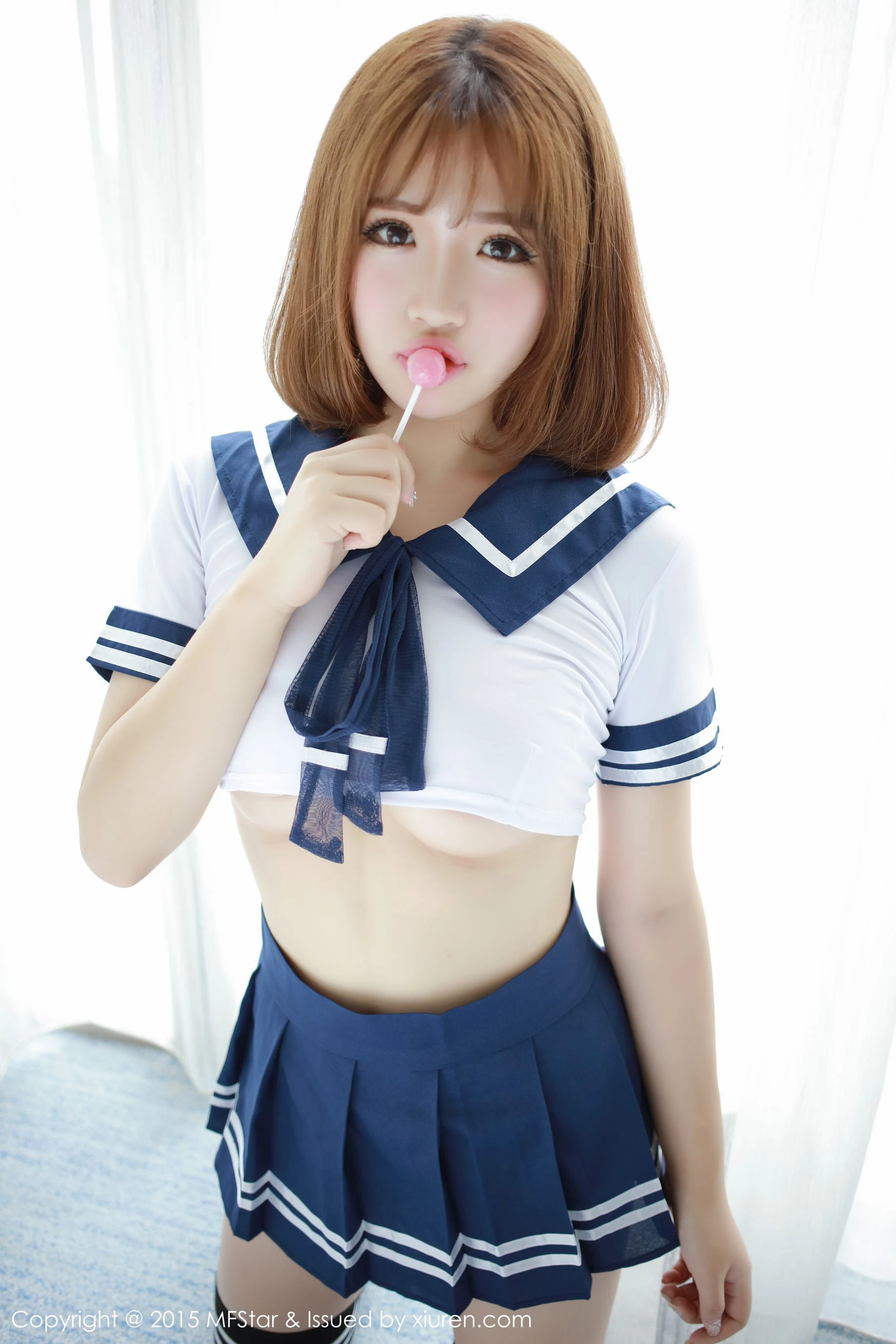 徐cake 《性感水手服+粉色抹胸连体服》 模范学院 Vol.020插图1