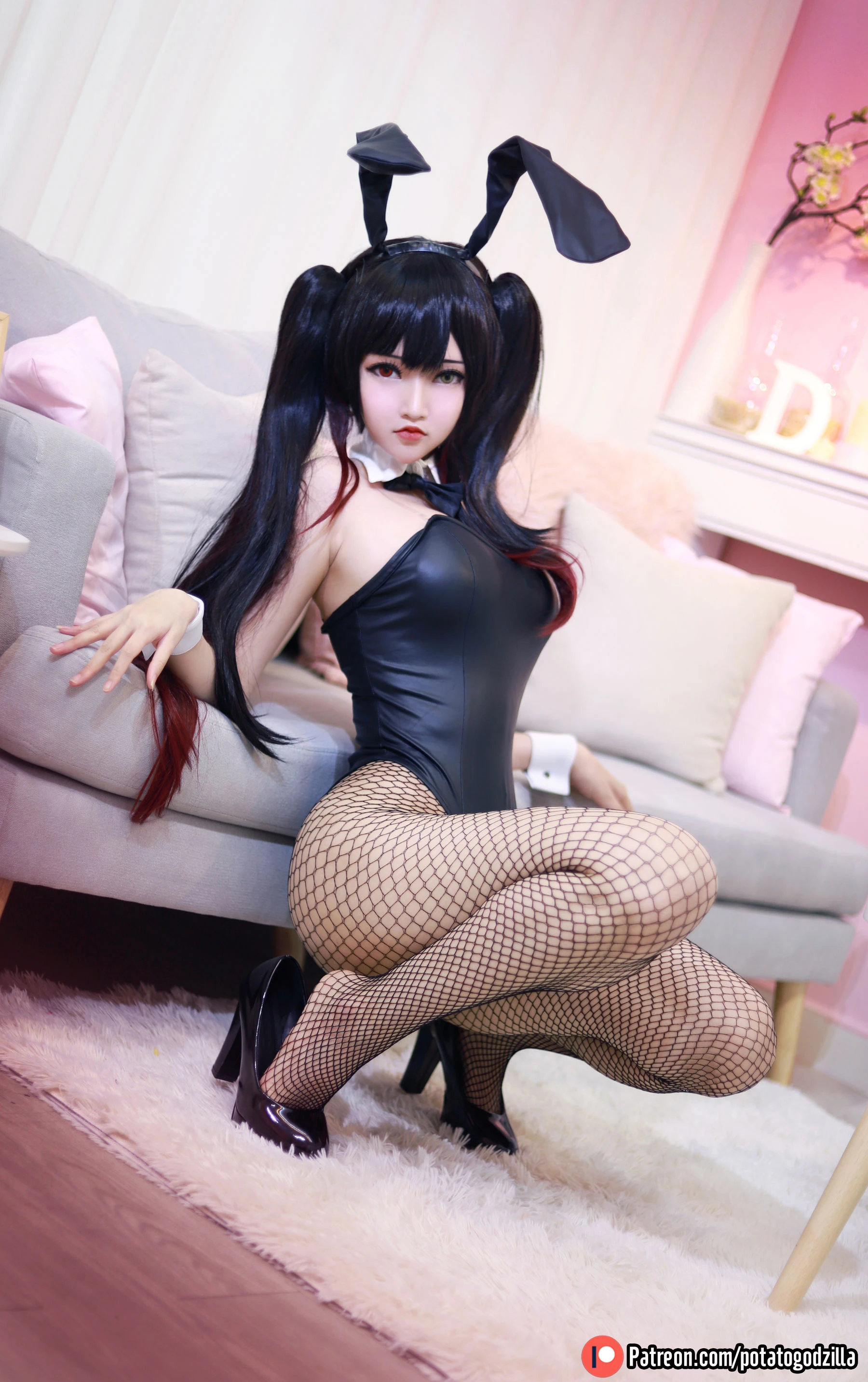 Coser小姐姐Potato Godzilla – Kurumi Tokisaki Bunny Girl插图4