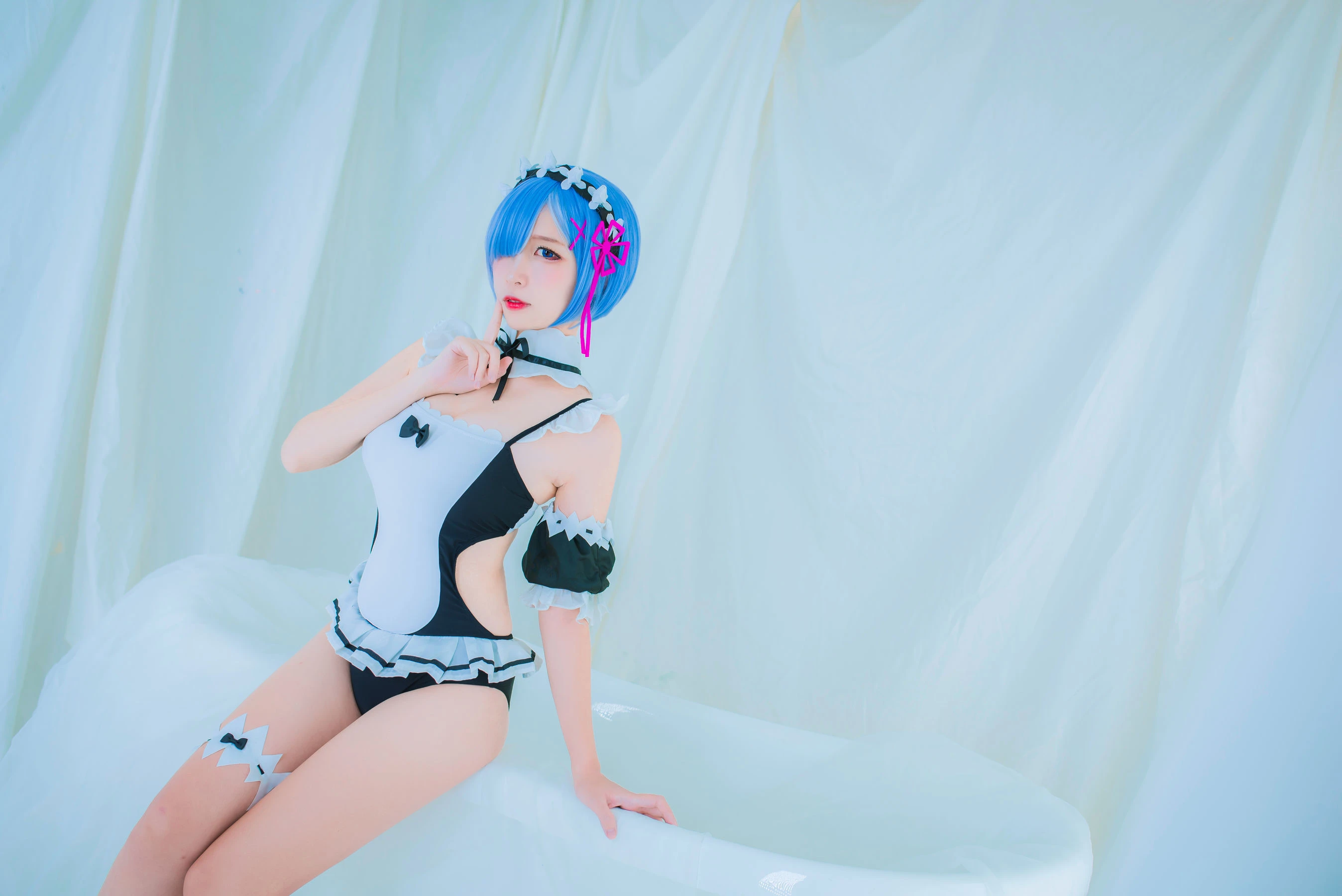 人气Coser二佐Nisa 蕾姆泳装插图2