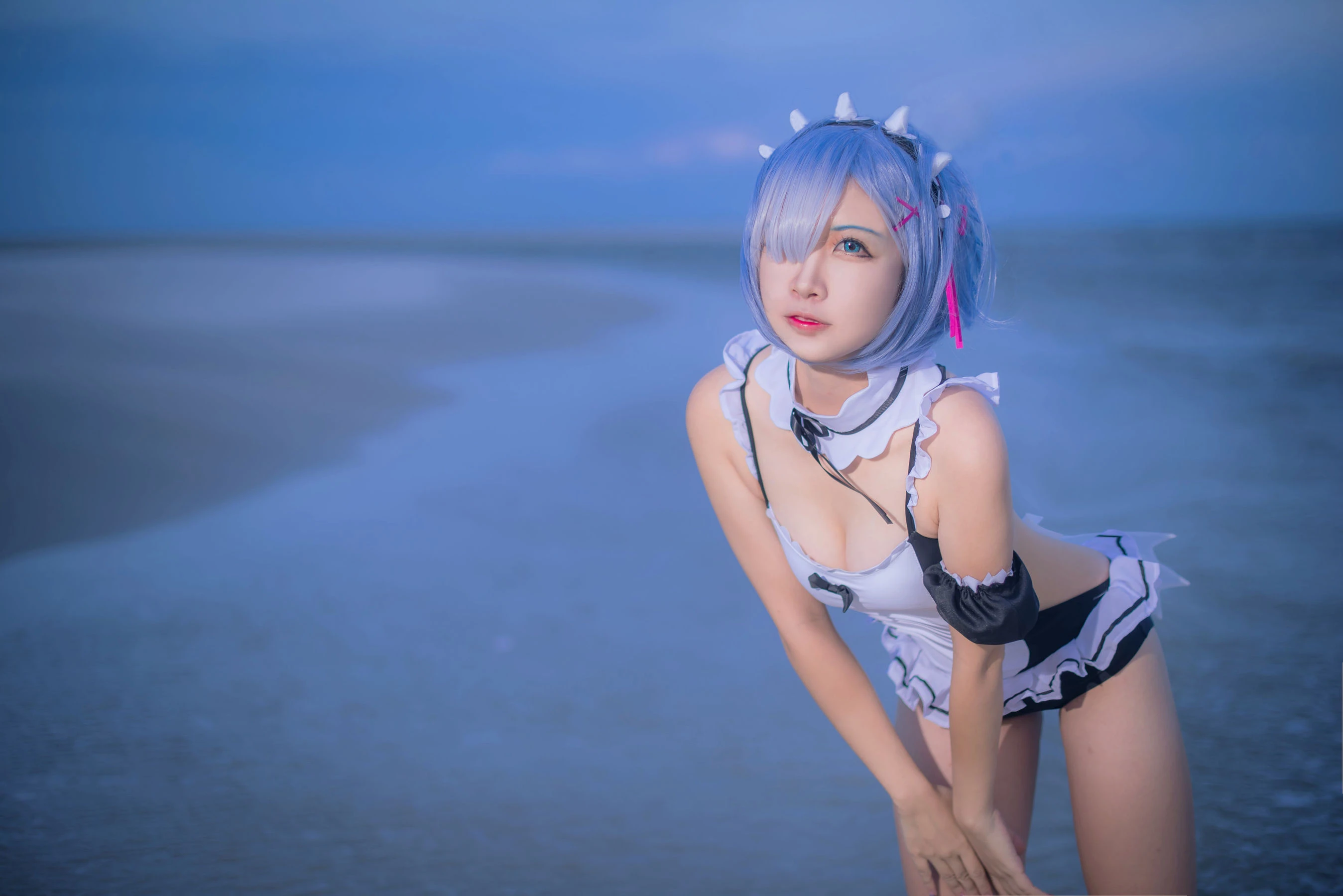 人气Coser二佐Nisa – 蕾姆泳衣插图3