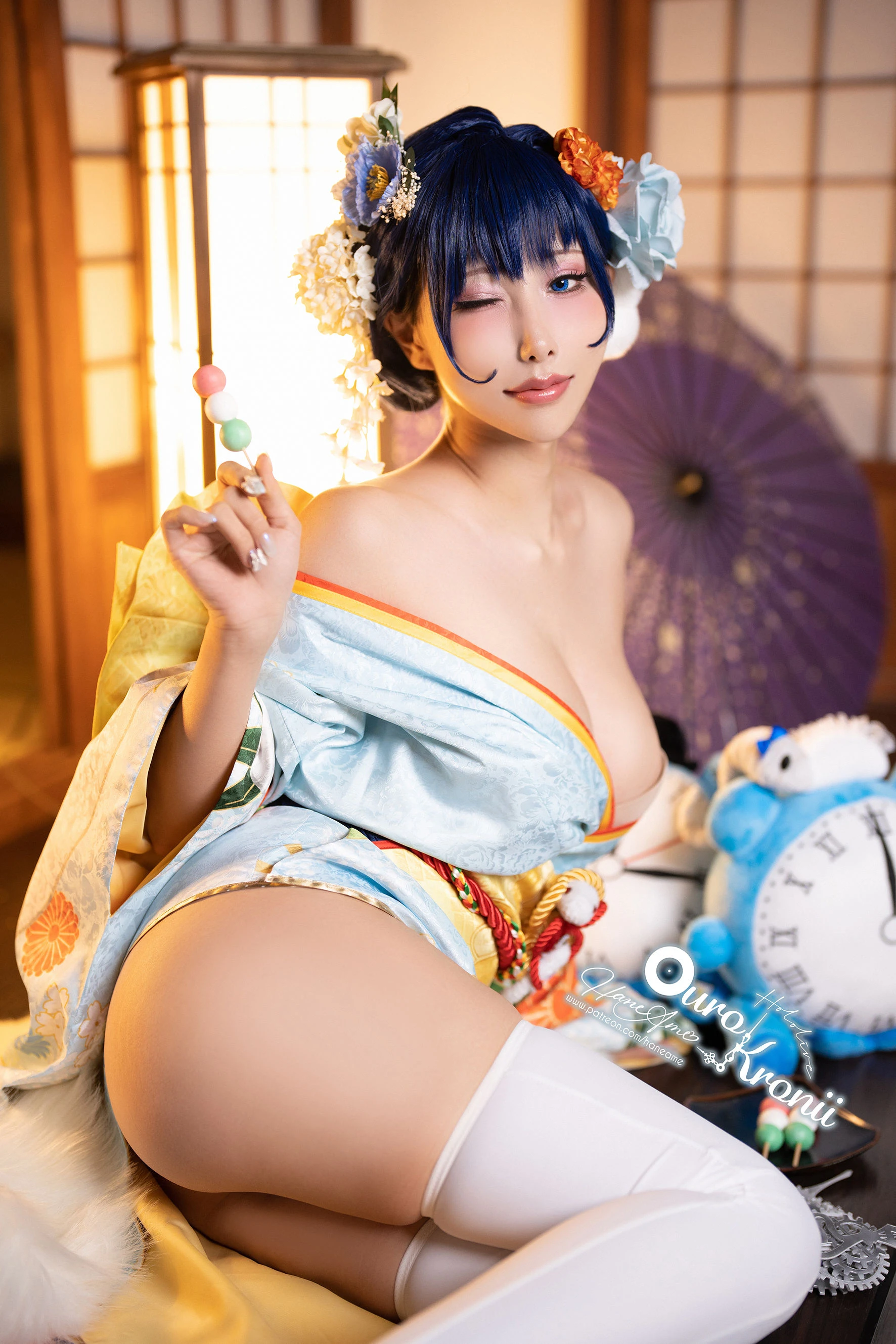 Hane Ame 雨波 – Hololive Kronii 時間 Kimono插图1
