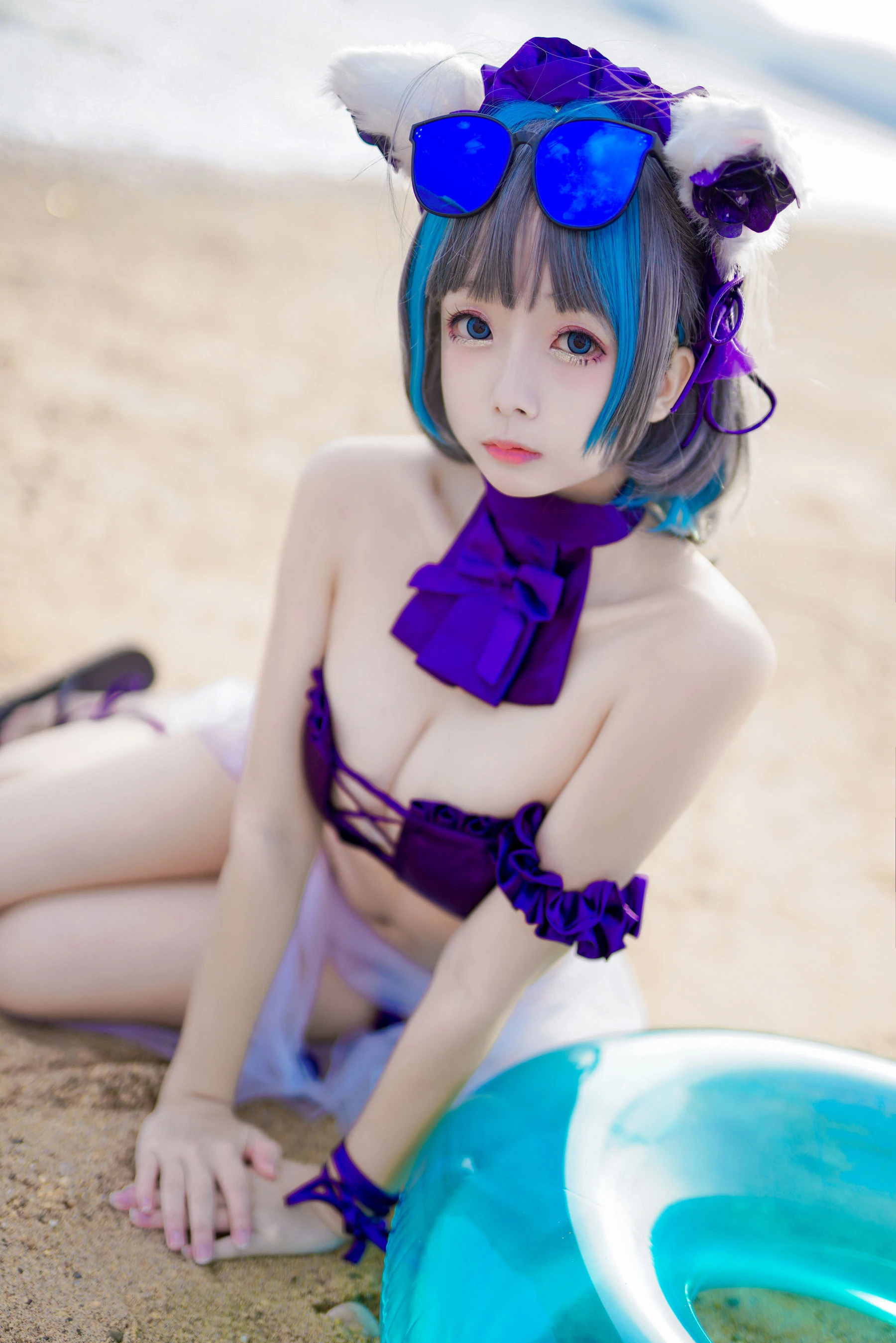 Cosplay日奈娇 – 柴郡猫泳装 [41P]插图5