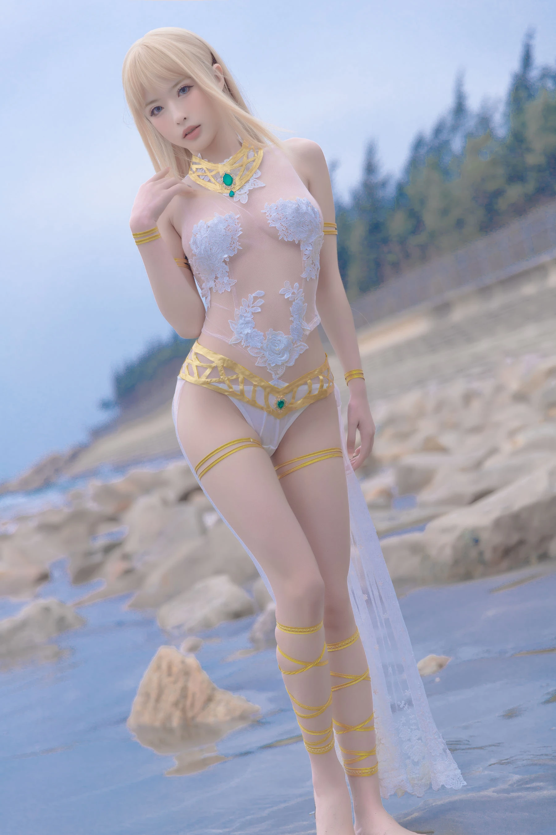 尤物清水由乃 – 玛丽萝丝白色泳衣插图2