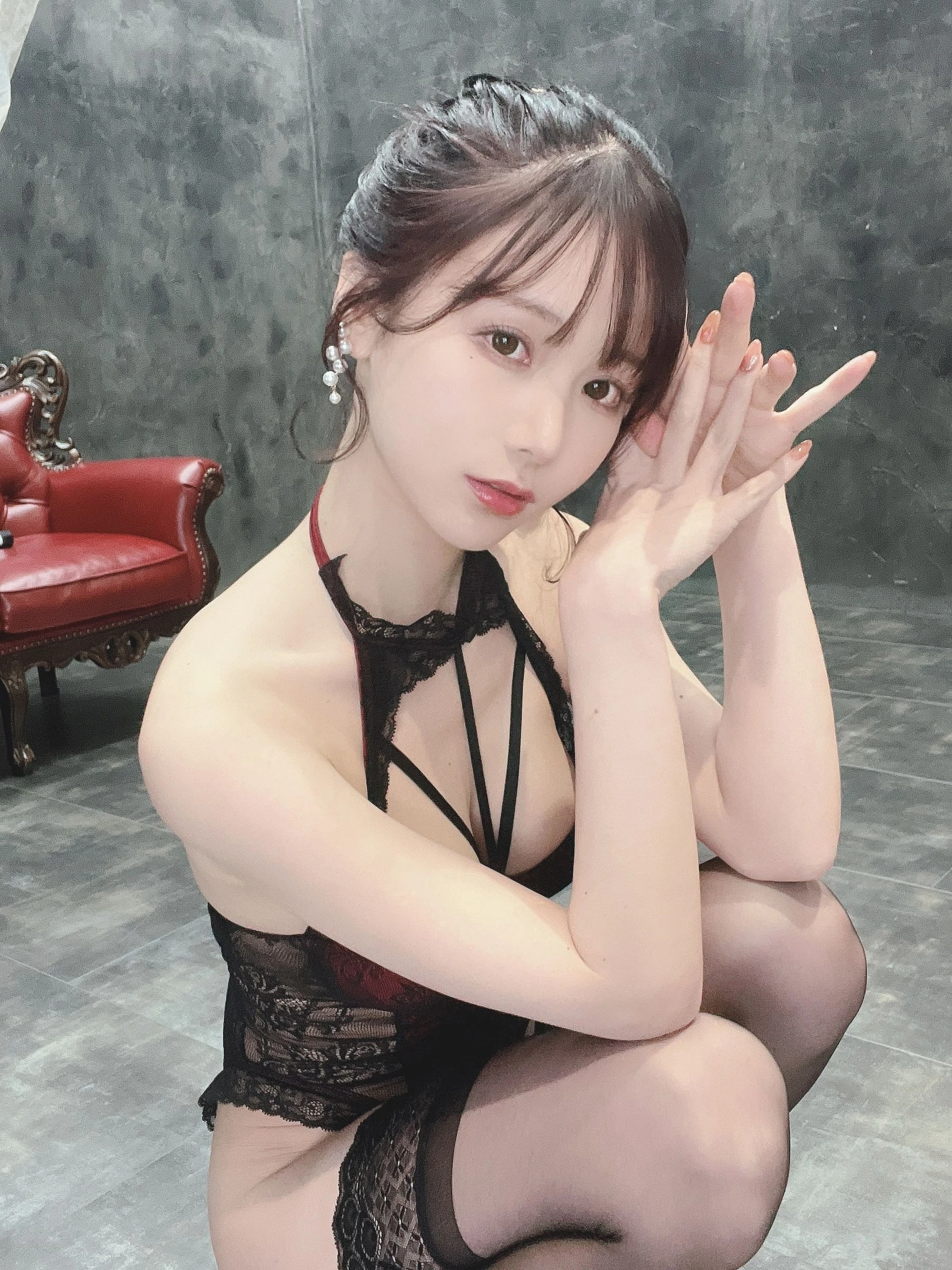 日本甜美COSERけんけん[fantia] 2022.05 黒レース水着插图3