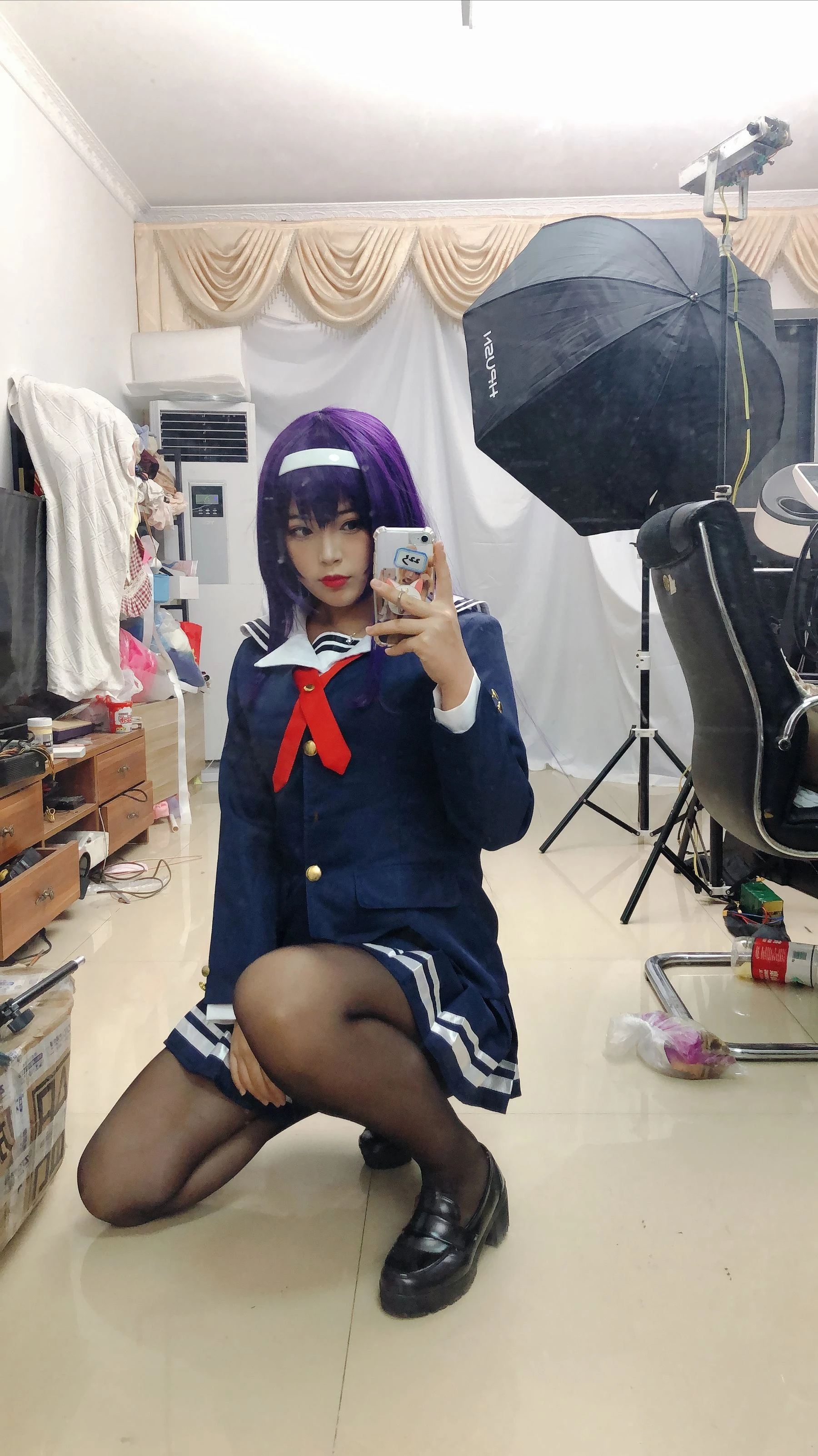 萌系小姐姐-白烨- – 学姐校服插图1