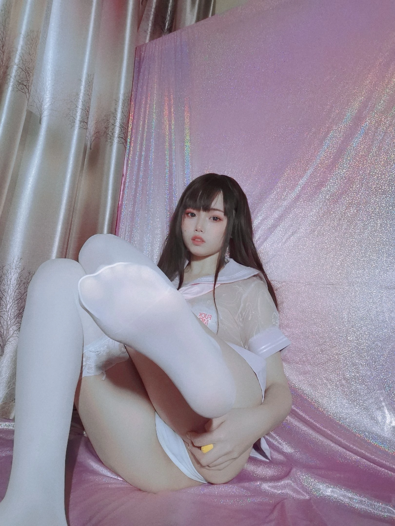 七月喵子 – 粉嫩水手服插图7