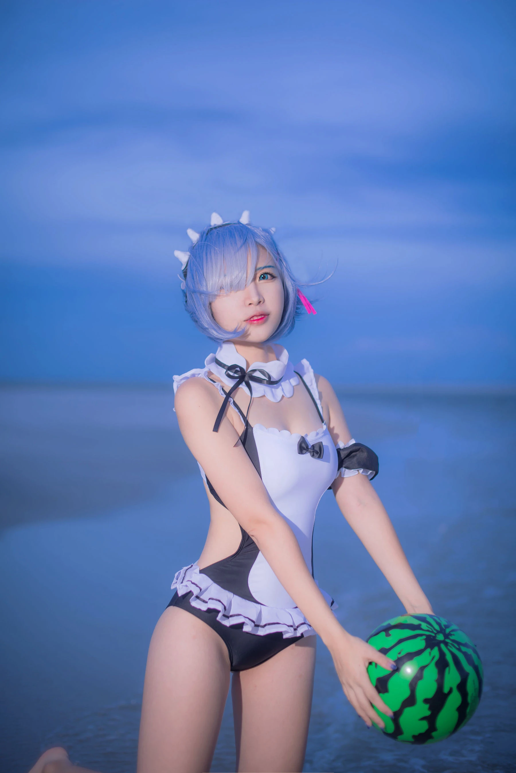 人气Coser二佐Nisa – 蕾姆泳衣插图5