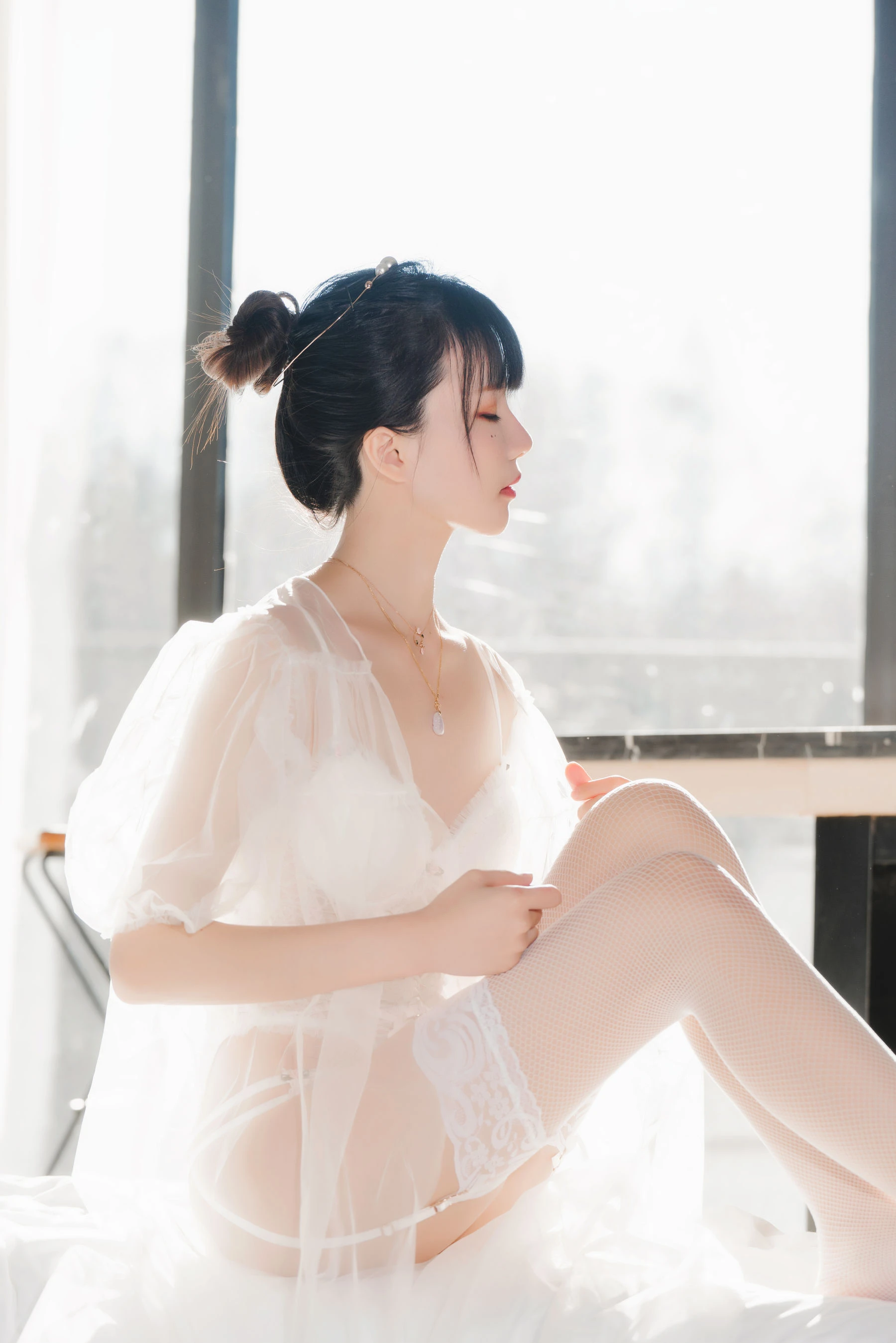 桜桃喵 – 白纱糖01插图1