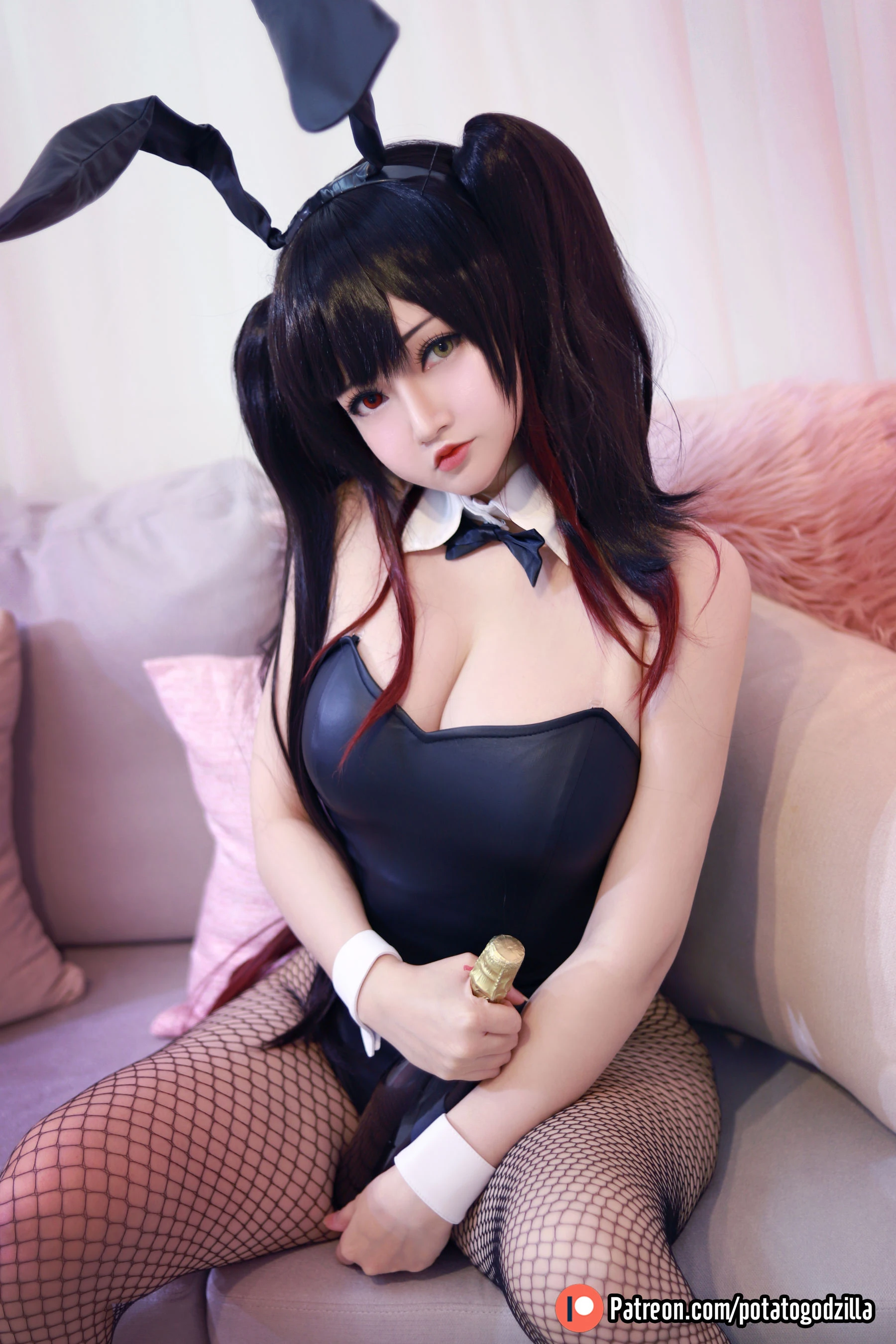 Coser小姐姐Potato Godzilla – Kurumi Tokisaki Bunny Girl插图8