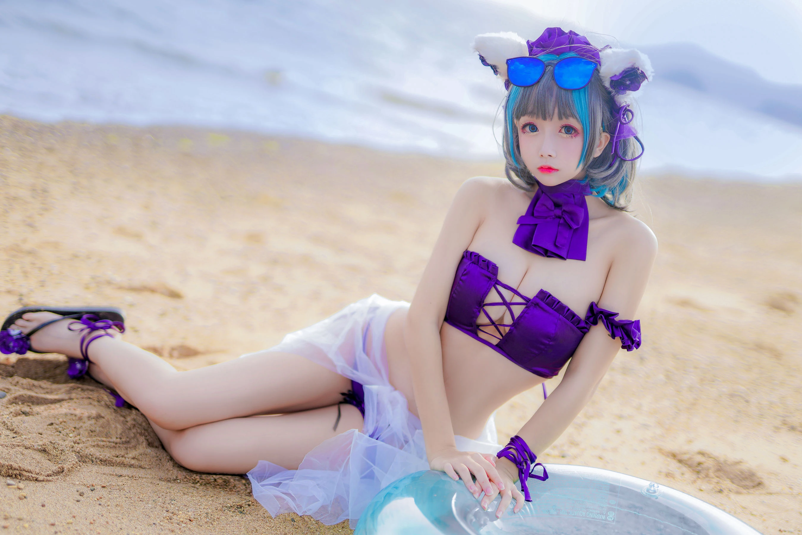 Cosplay日奈娇 – 柴郡猫泳装 [41P]插图2