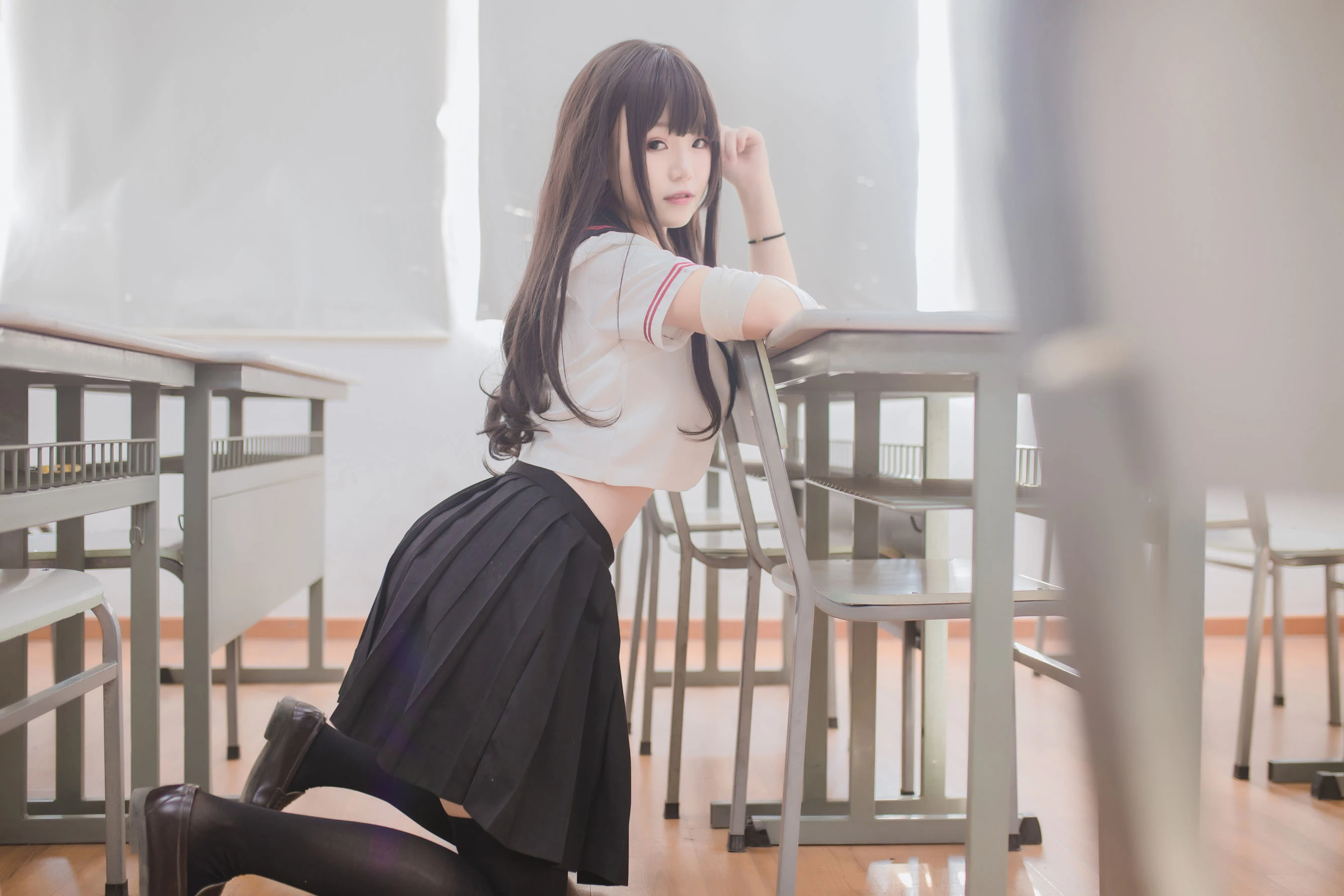 Yoko宅夏Cos – 黑丝JK插图2