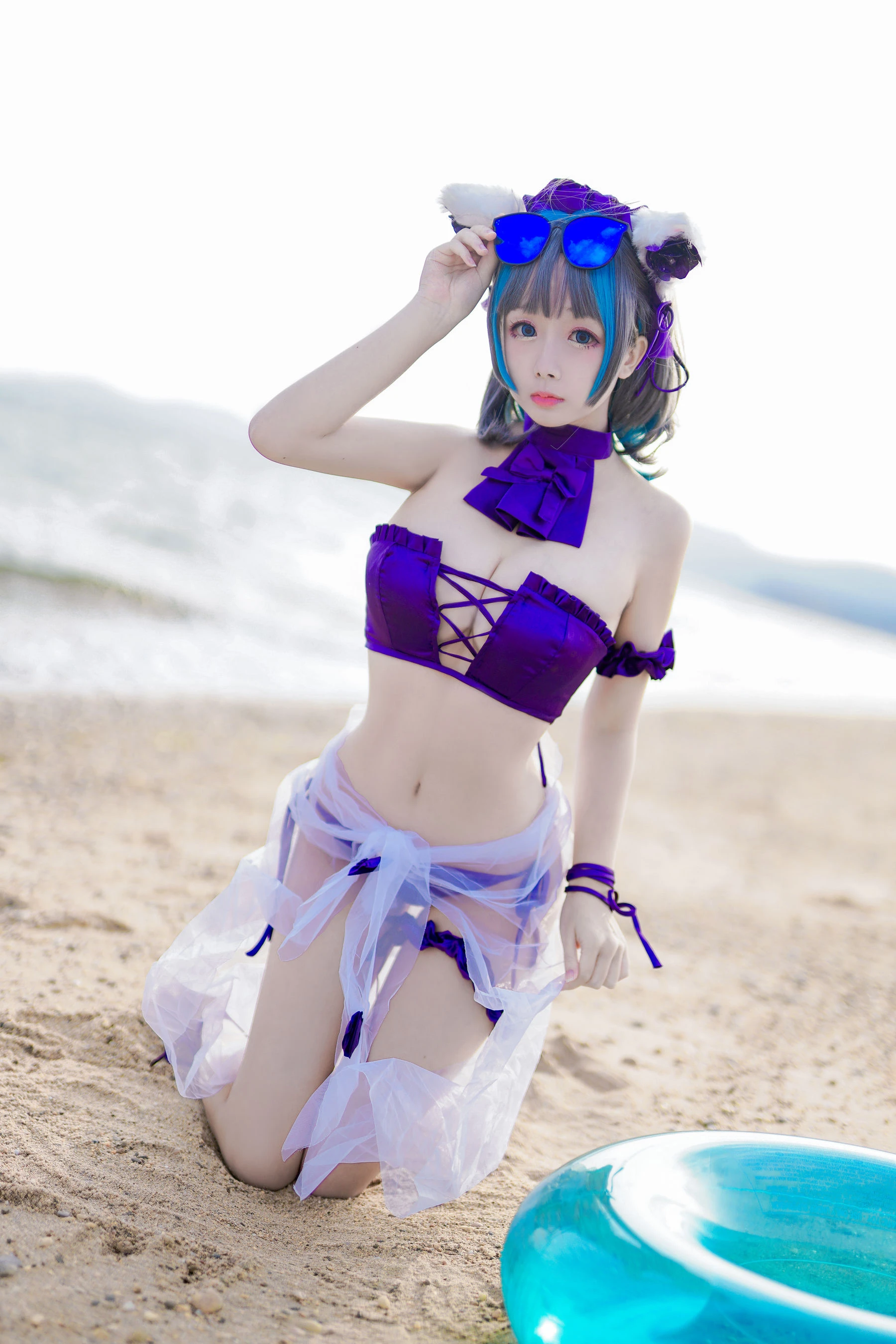 Cosplay日奈娇 – 柴郡猫泳装 [41P]插图6