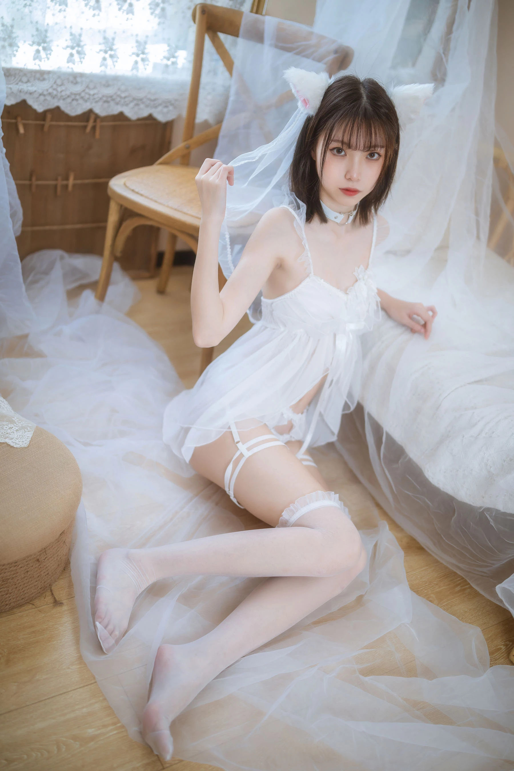 许岚 – 少女白色裙插图6